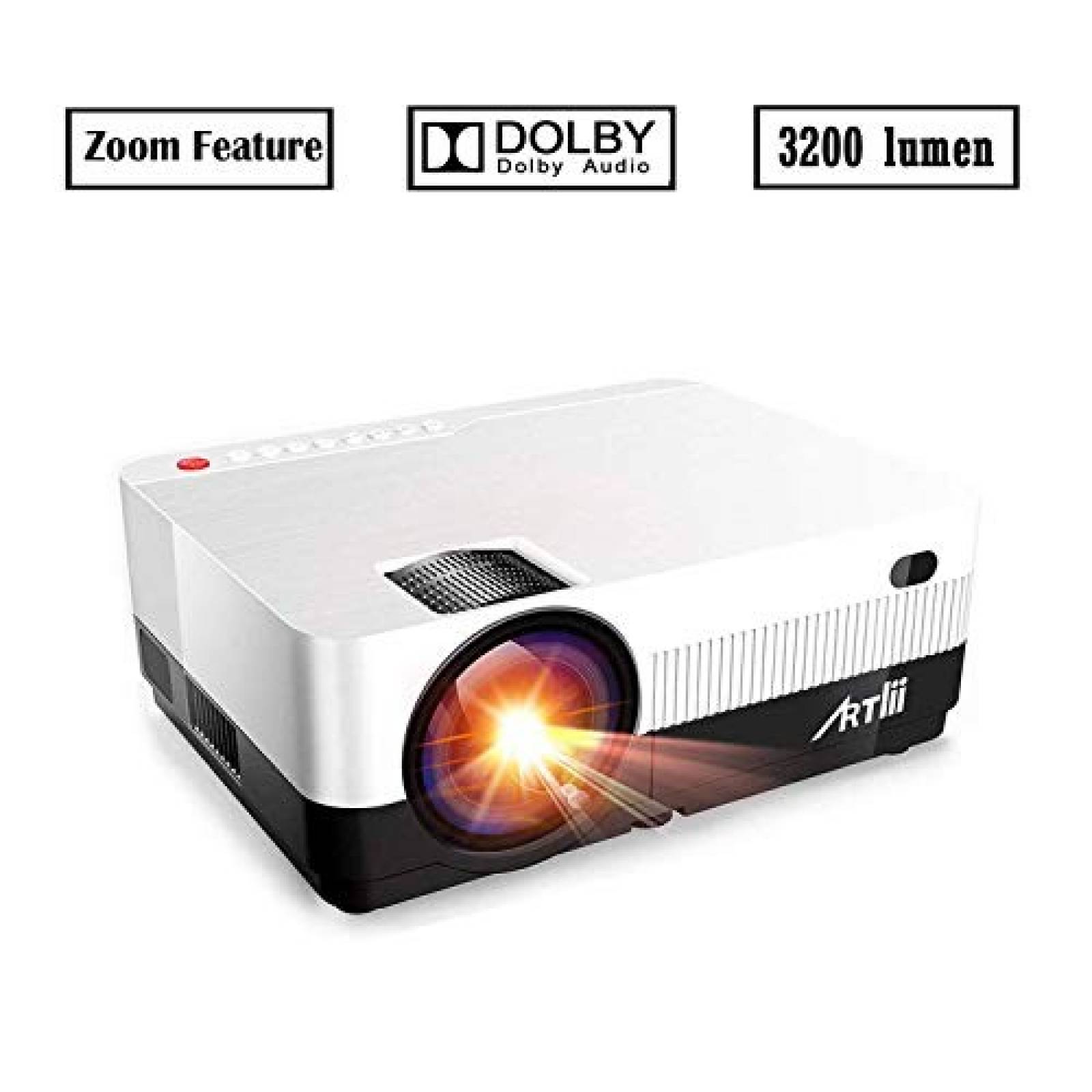 Videoproyector ARTlii 2800 lúmenes 1080p exterior -Blanco
