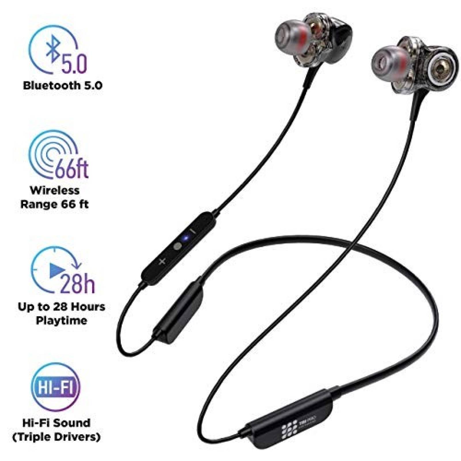 Audífonos Bluetooth TBI Pro 12 horas de duración -negro
