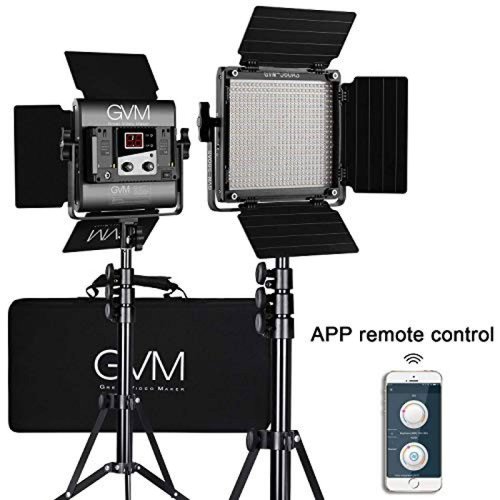 Luz de Vídeo Regulable Bi-Color GVM Great Video Maker y kit