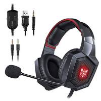 Audífonos Gamer Onikuma Estéreo Con Micrófono -Rojo