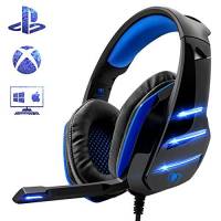 Gaming Headset Beexcellent 3.5Mm Luz Led Con Micrófono -Azul