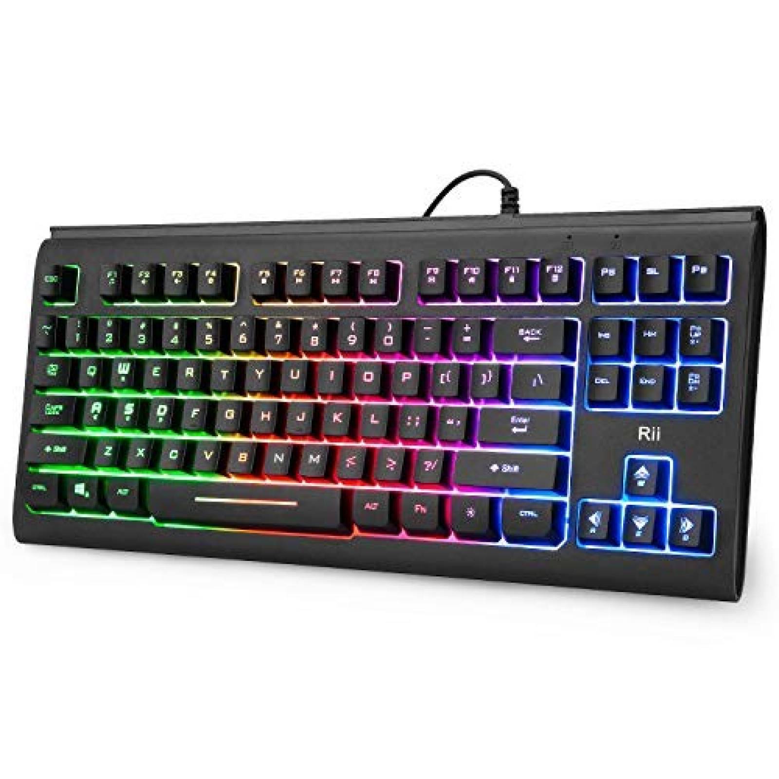 Teclado Gaming Rii RGB RK104 87 teclas retroiluminado -Negro