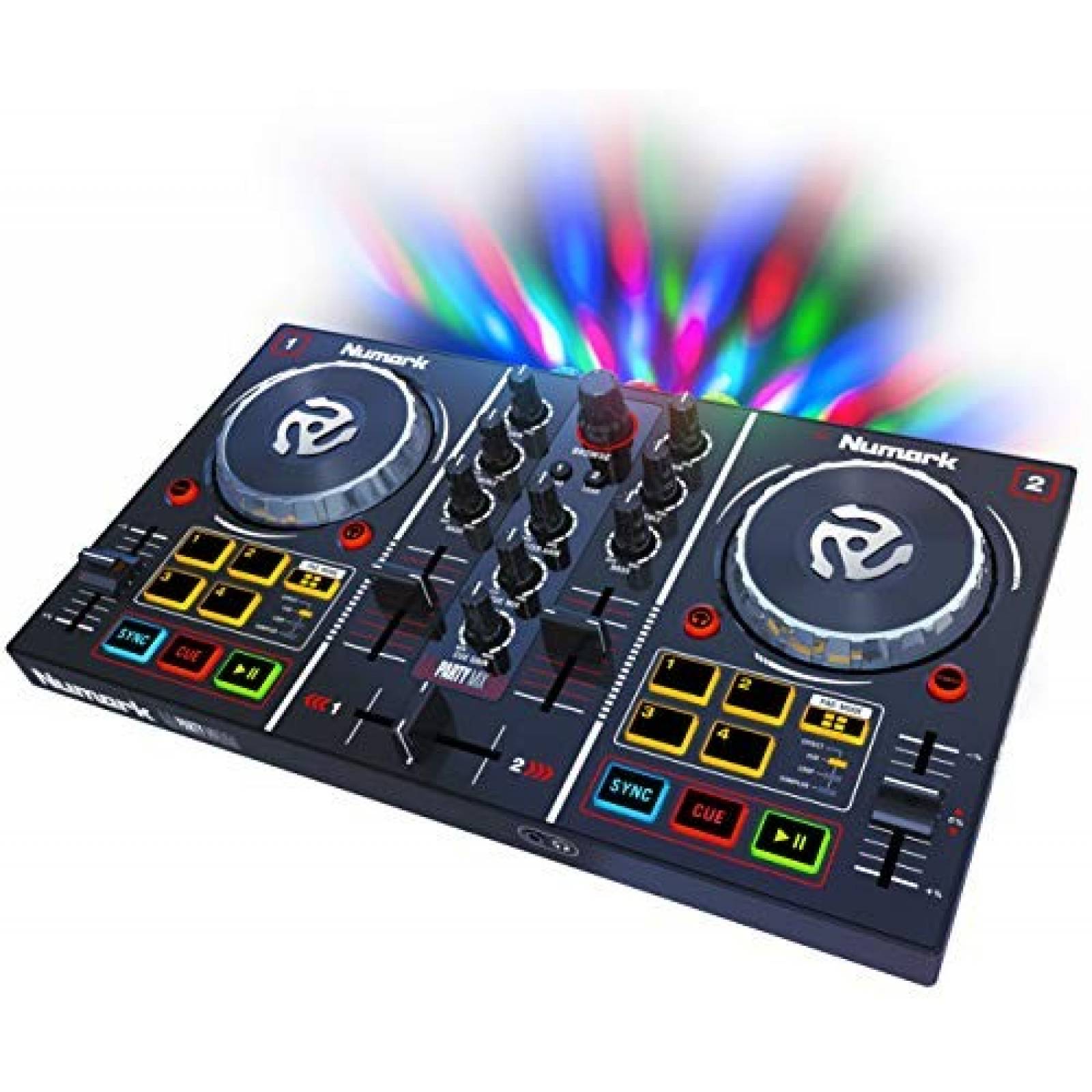 Controlador DJ Numark Party Mix Starter Luces Software Negro