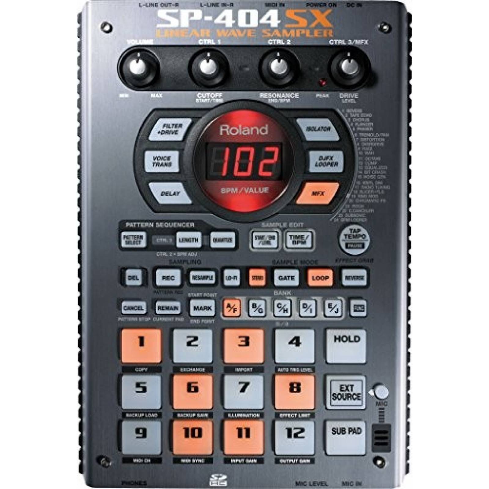 Consola Roland SP-404SX Linear Wave Sampler con Efectos DSP