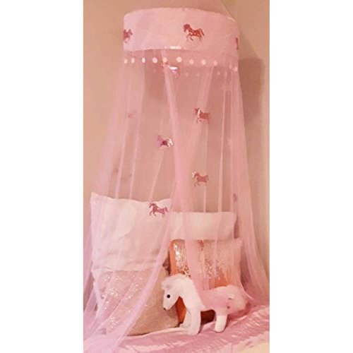Cortina para cama Lil Lills diseño de unicornios -Rosa