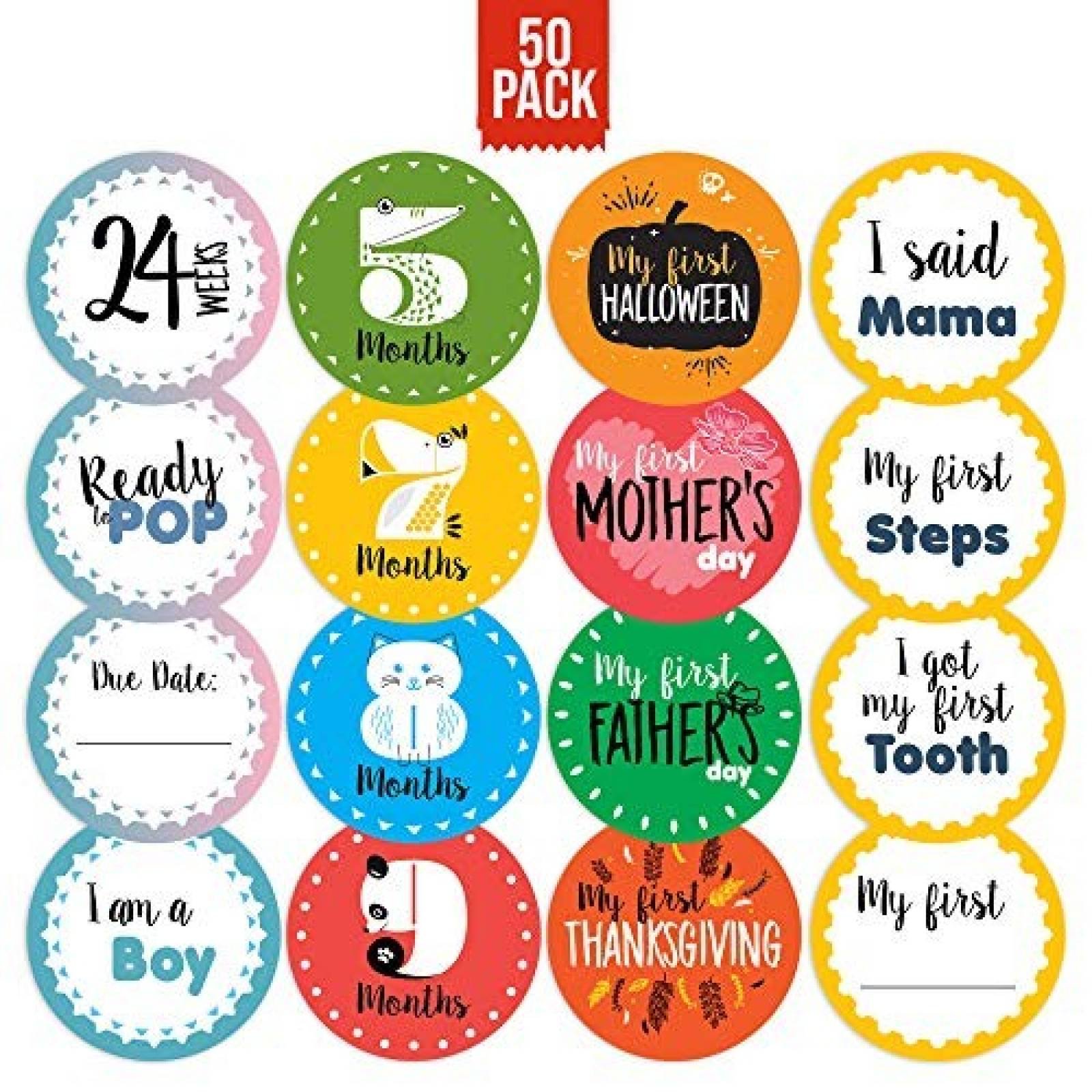 Conjuntos stickers mensual para embarazo Corrure varios