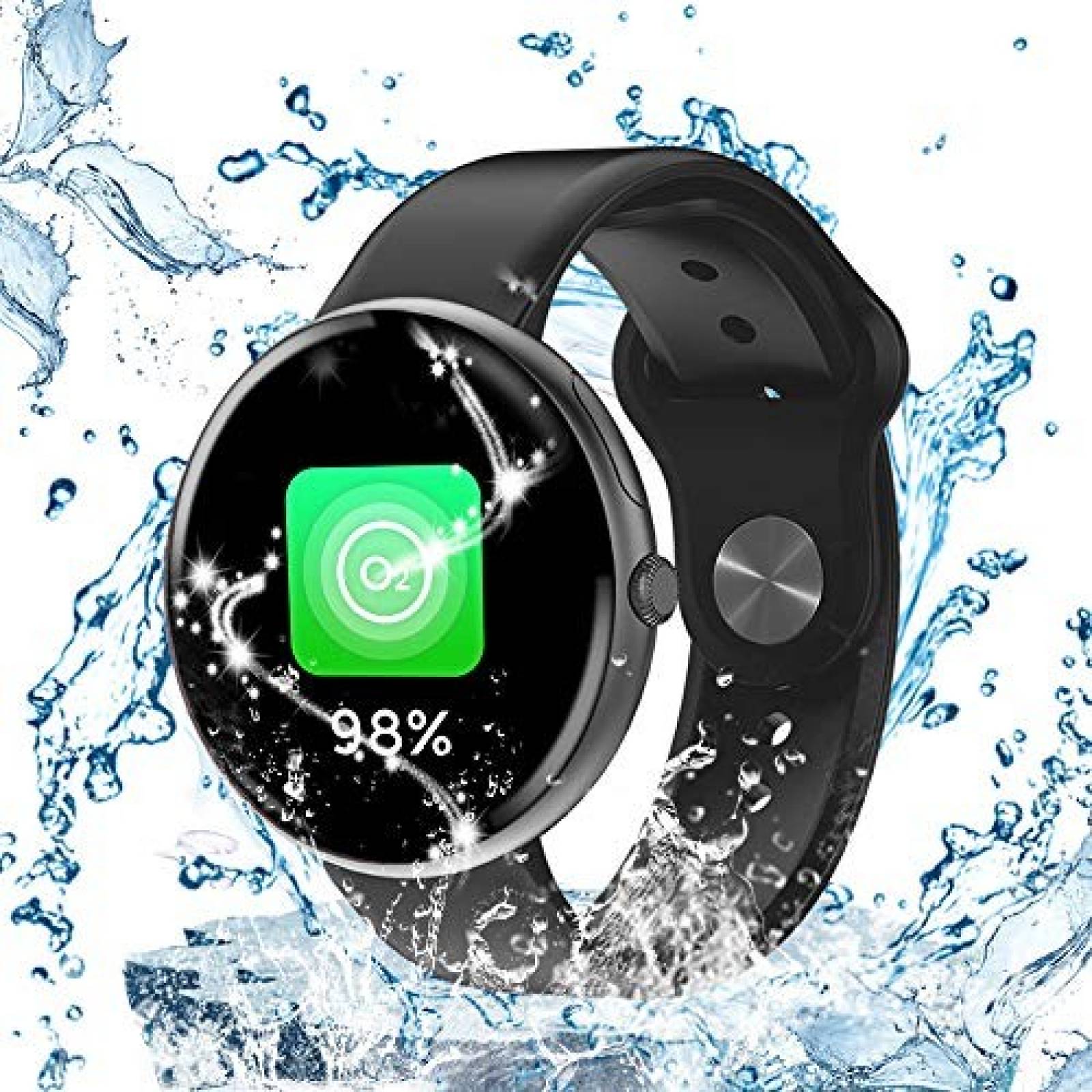 Smartwatch AllCall IP68 impermeable deportivo GPS -Negro