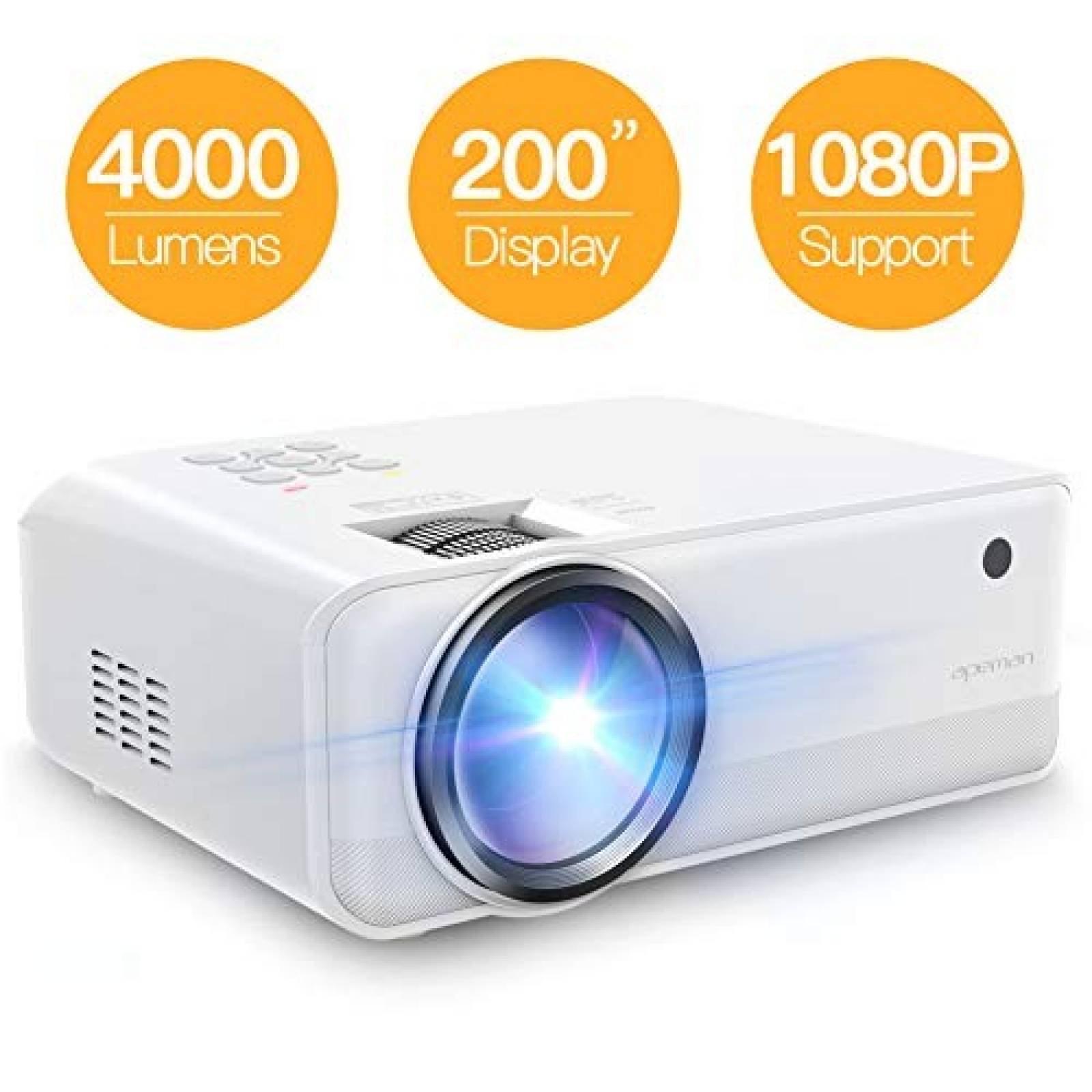Mini proyector APEMAN LC550 4000L HDMI/TF/USB/RCA -Blanco