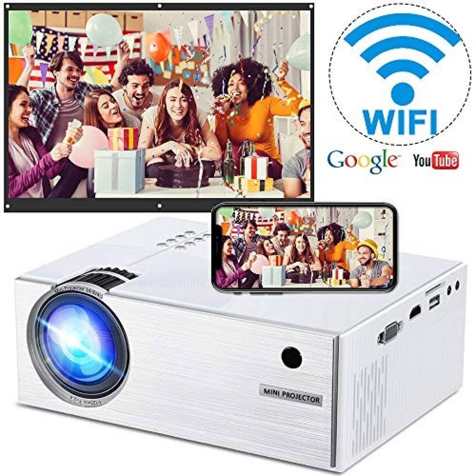 Proyector WEILIANTE inalámbrico WiFi LCD Full HD HDMI USB