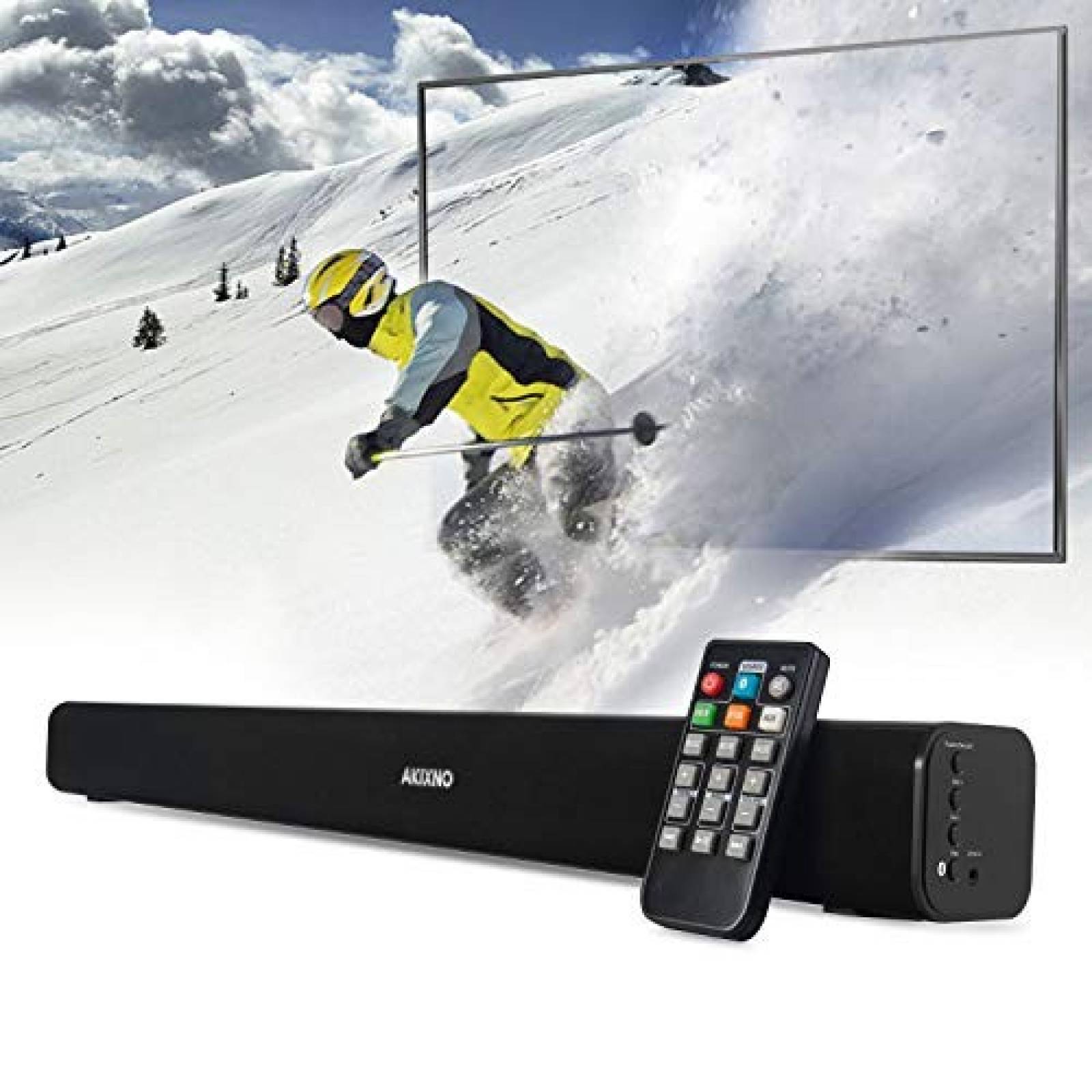 Barra de sonido Akixno para TV con cable y Bluetooth -Negro