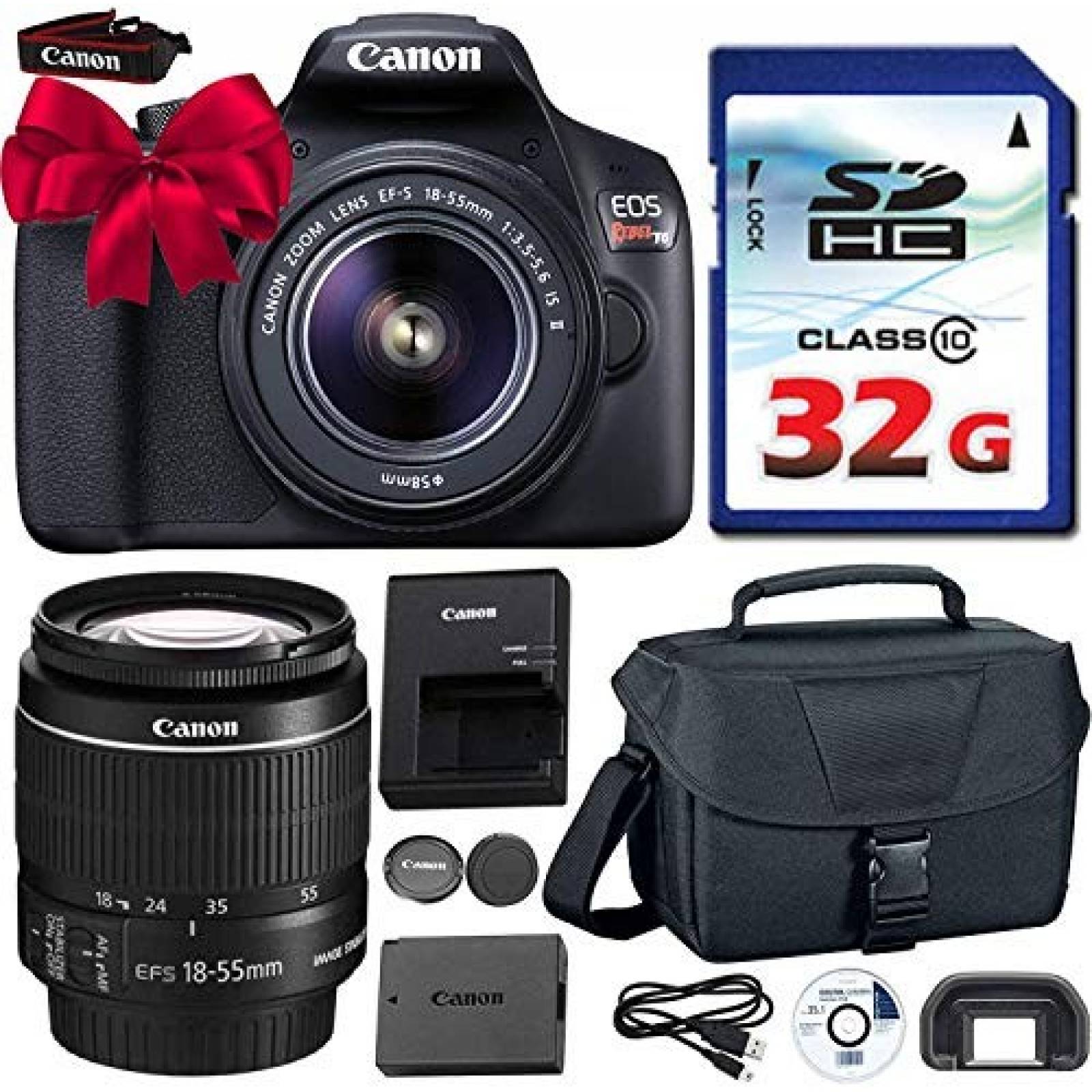 Kit de Cámara Canon EOS Rebel T6 con Lente y Tarjeta SD 32GB