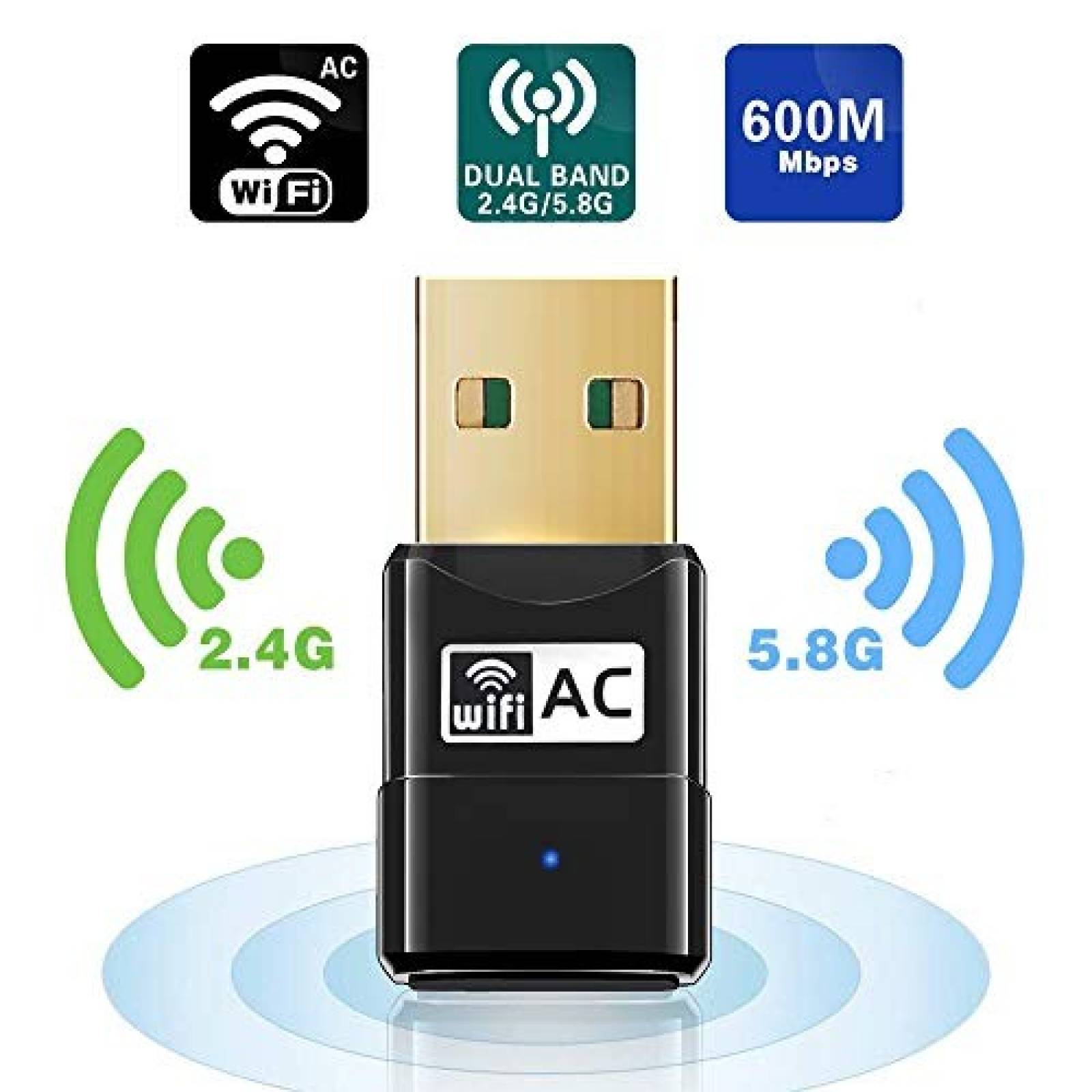 Adaptador de red USB Maxesla 1200M WiFi 5GHz para PC