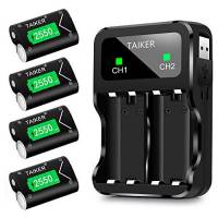 Pilas Recargables Taiker Para Xboxone 4 Pack 2550Mah -Negro