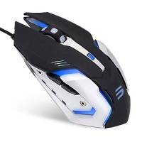 Mouse Gamer Lenrue V1 6 Botones 4Dpi Ajustables Led -Azul