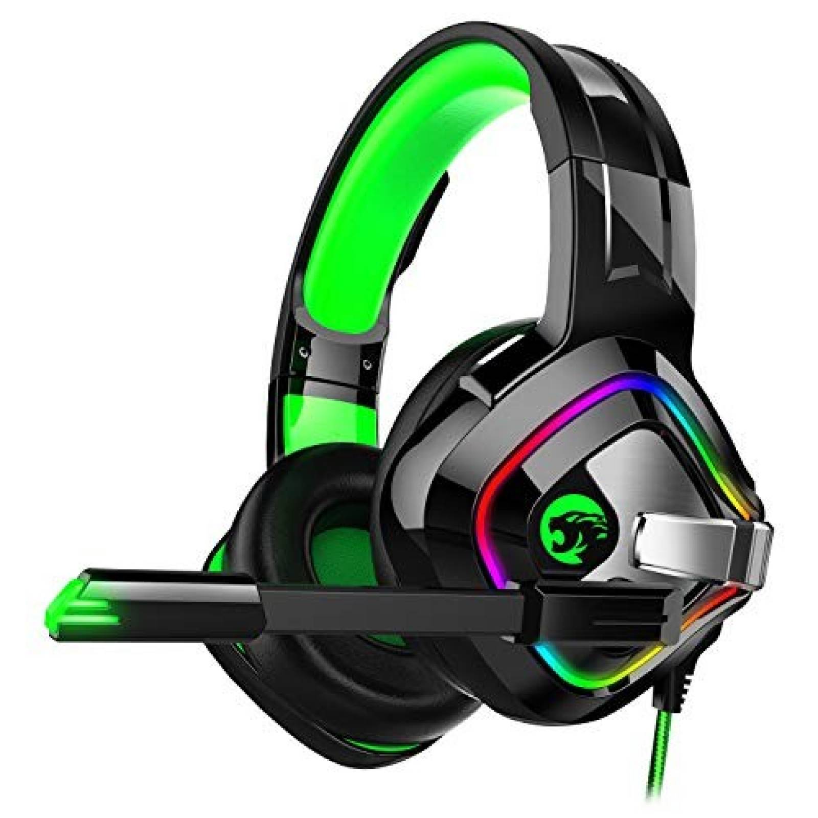 Auriculares gamer ZIUMIER Luz RGB con Micrófono -Verde