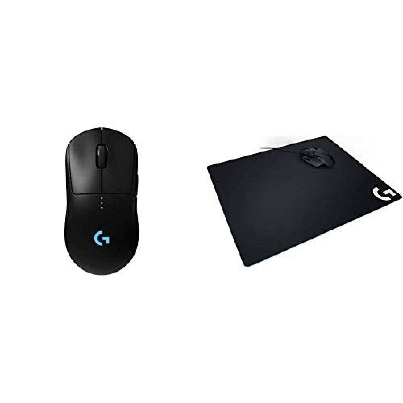 Combo Mouse + MousePad Logitech G G Pro Gamer grande -Negro