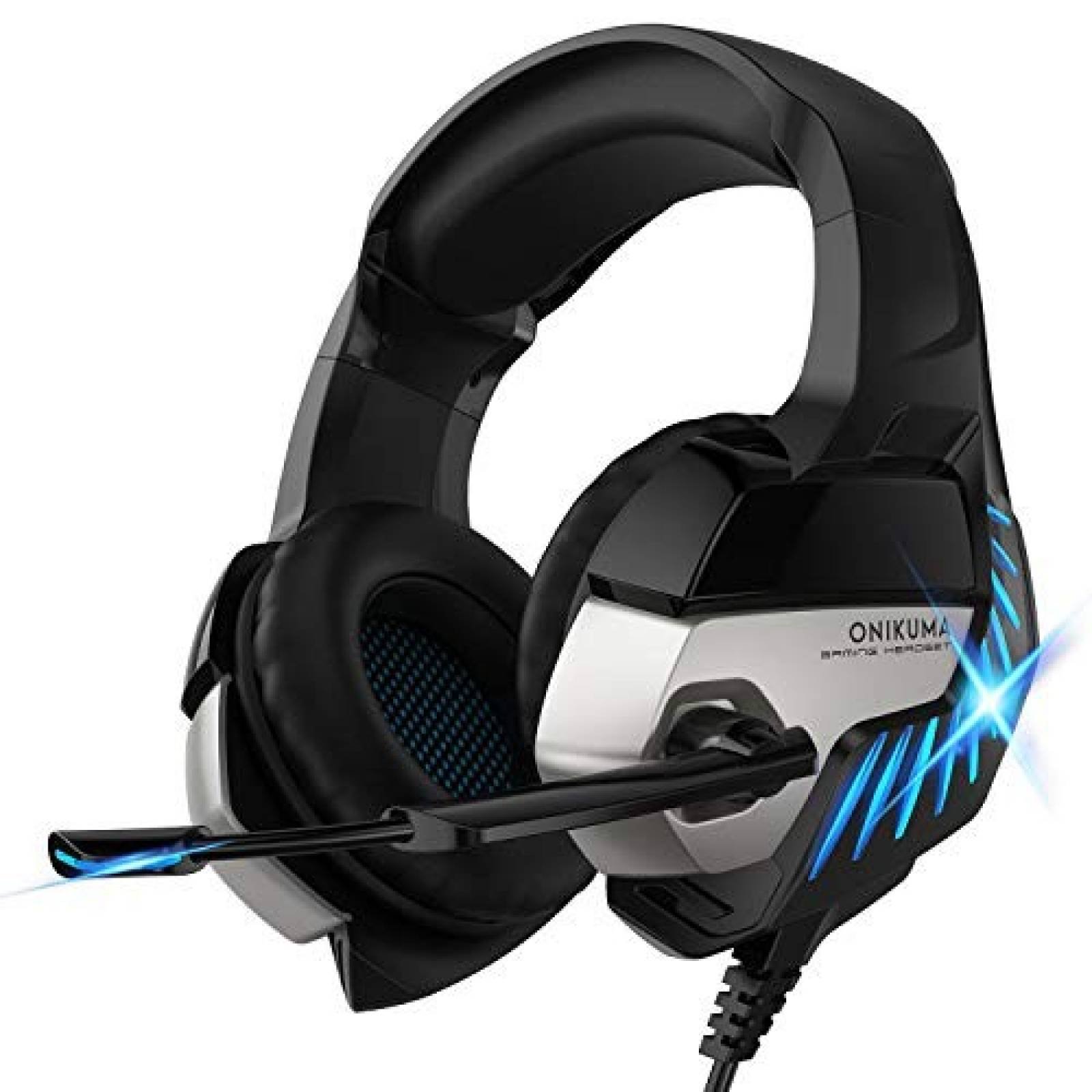 Auriculares gamer Nivava para PS4 Xbox One PC -Negro/Azul