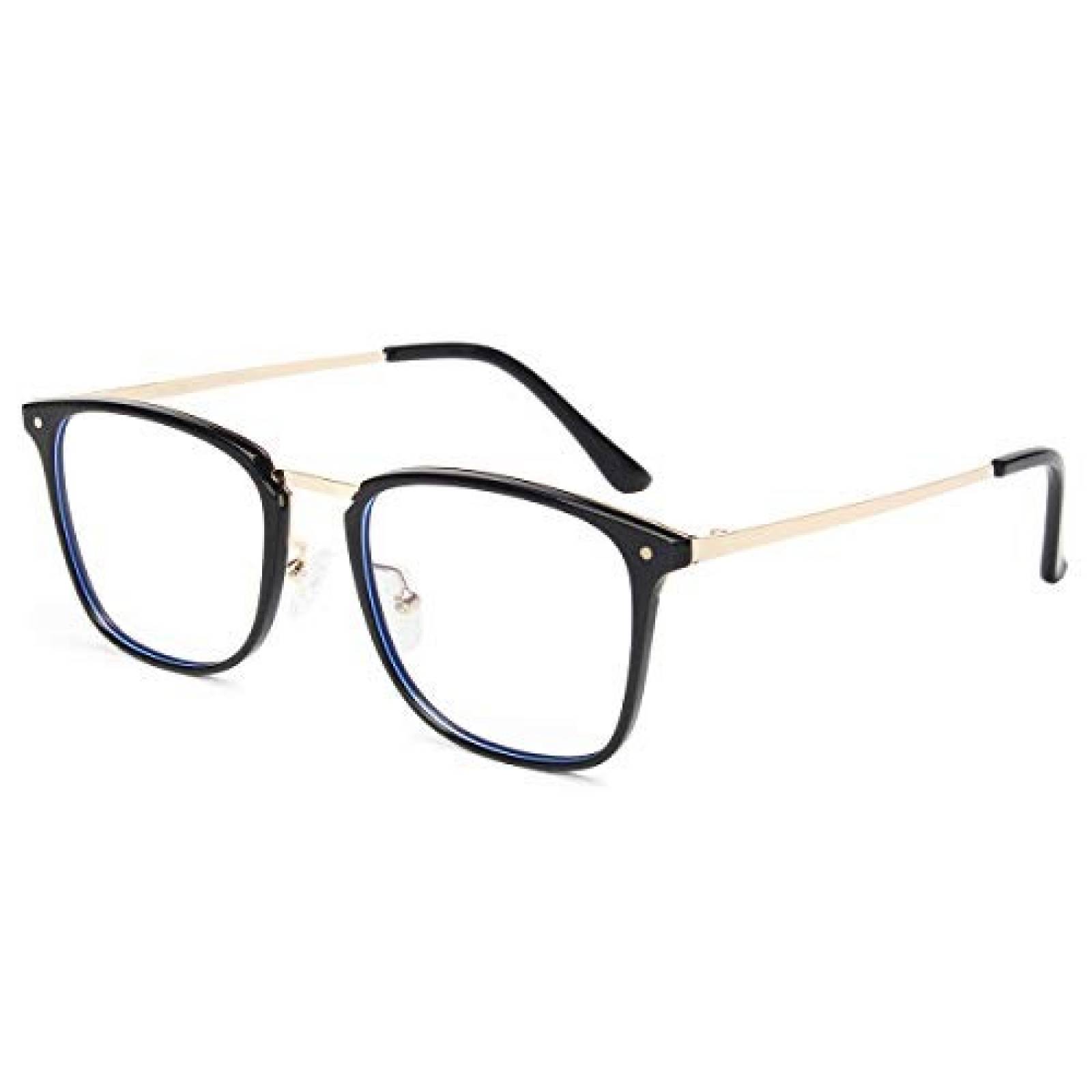 Lentes Gaoye TR90 Bloqueo Luz Azul Antifatiga -Negro Dorado