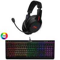 Diadema Gamer + Teclado Hyperx Cloud Flight Luz Led -Negro