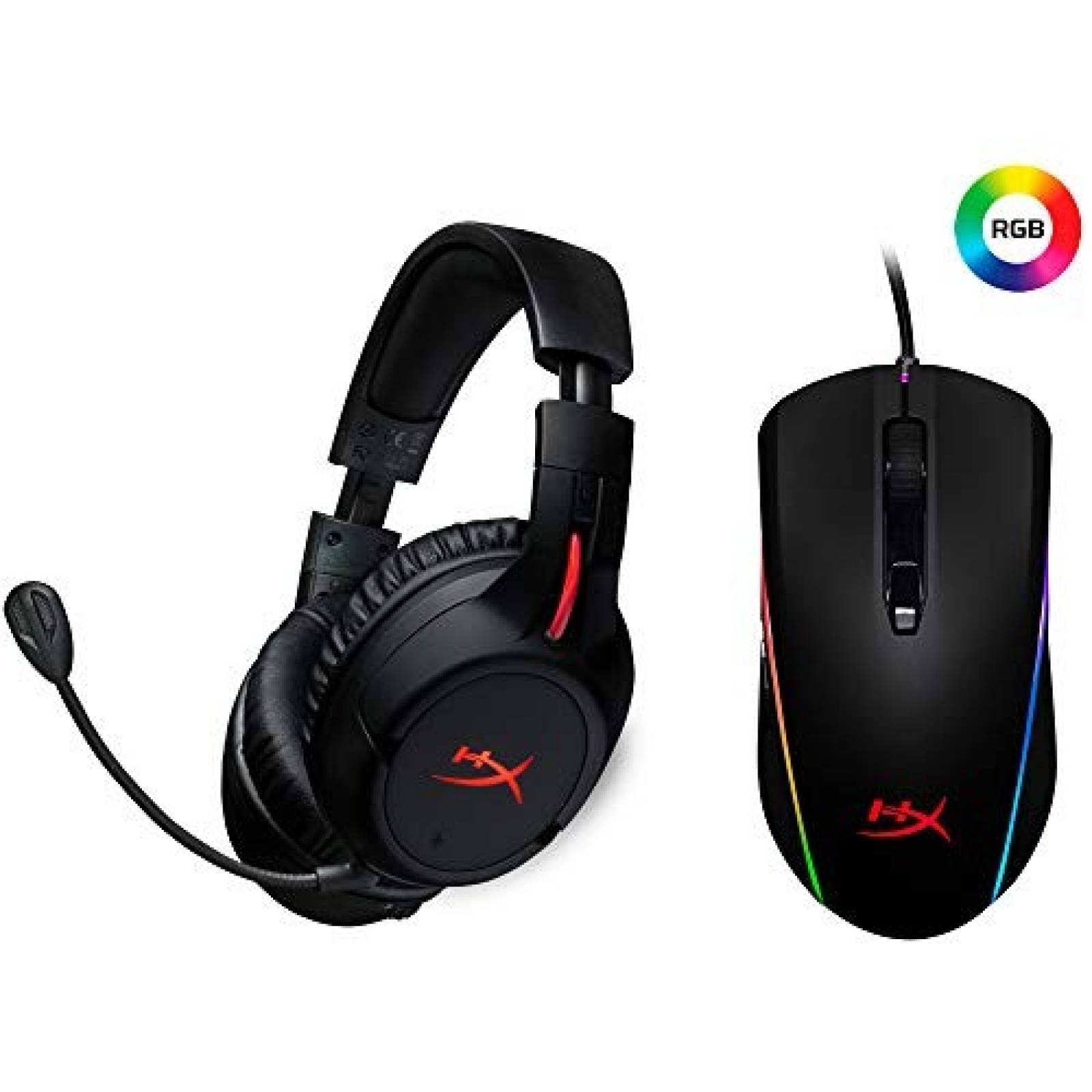 Diadema Gamer + mouse HyperX Cloud Flight 16000 DPI -negro