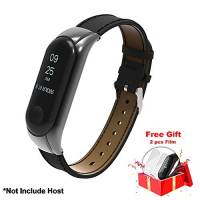 Correa Smartwatch Guyo Mi Band 3 Acero/piel Sintética -Negro