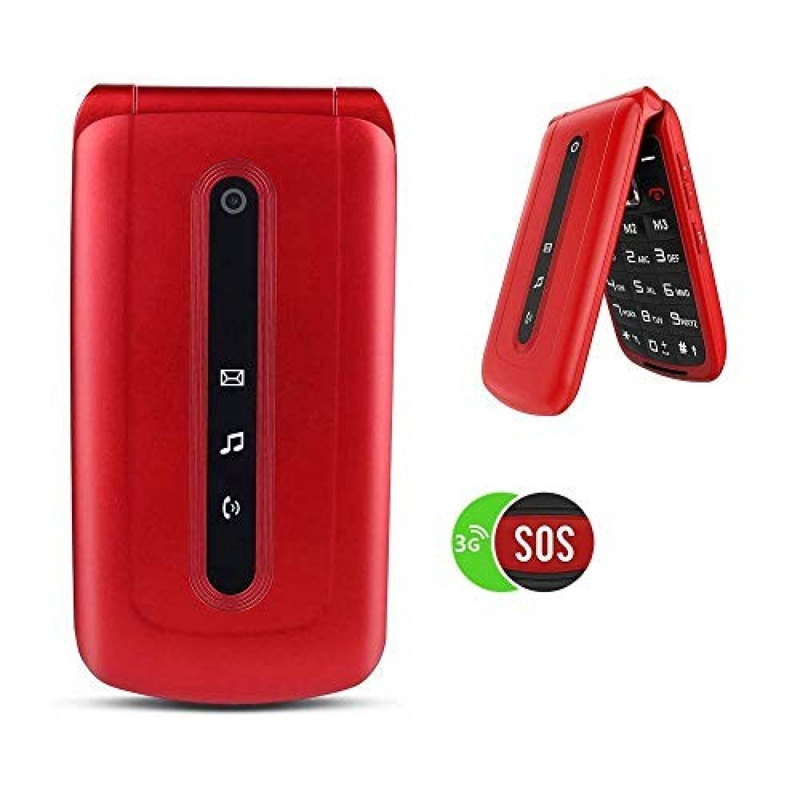 Teléfono celular desbloqueado USHINING tarjeta SIM dual Rojo