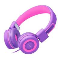Audífonos Infantiles Elecder I37 Plegables Ajustables -Rosa
