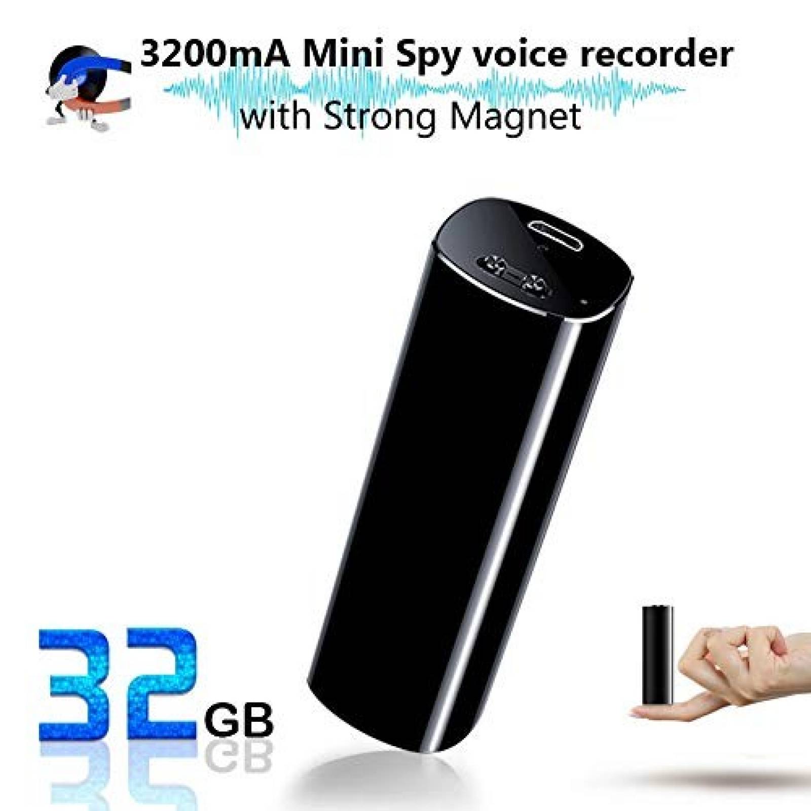 Mini grabadora Hfuear 32GB activada por voz -Negro