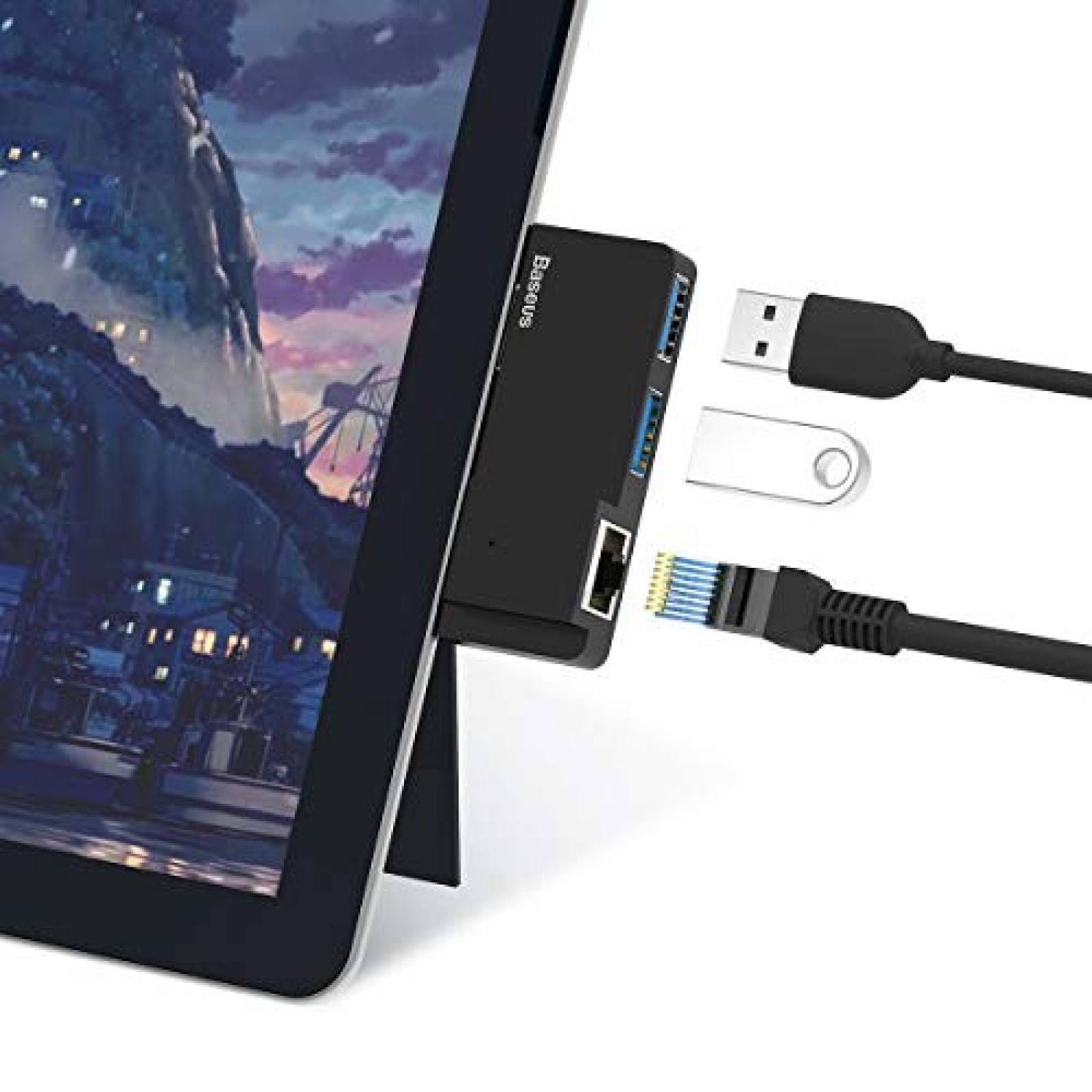 Adaptador USB Hub Baseus Surface Pro Puerto Ethernet y USB