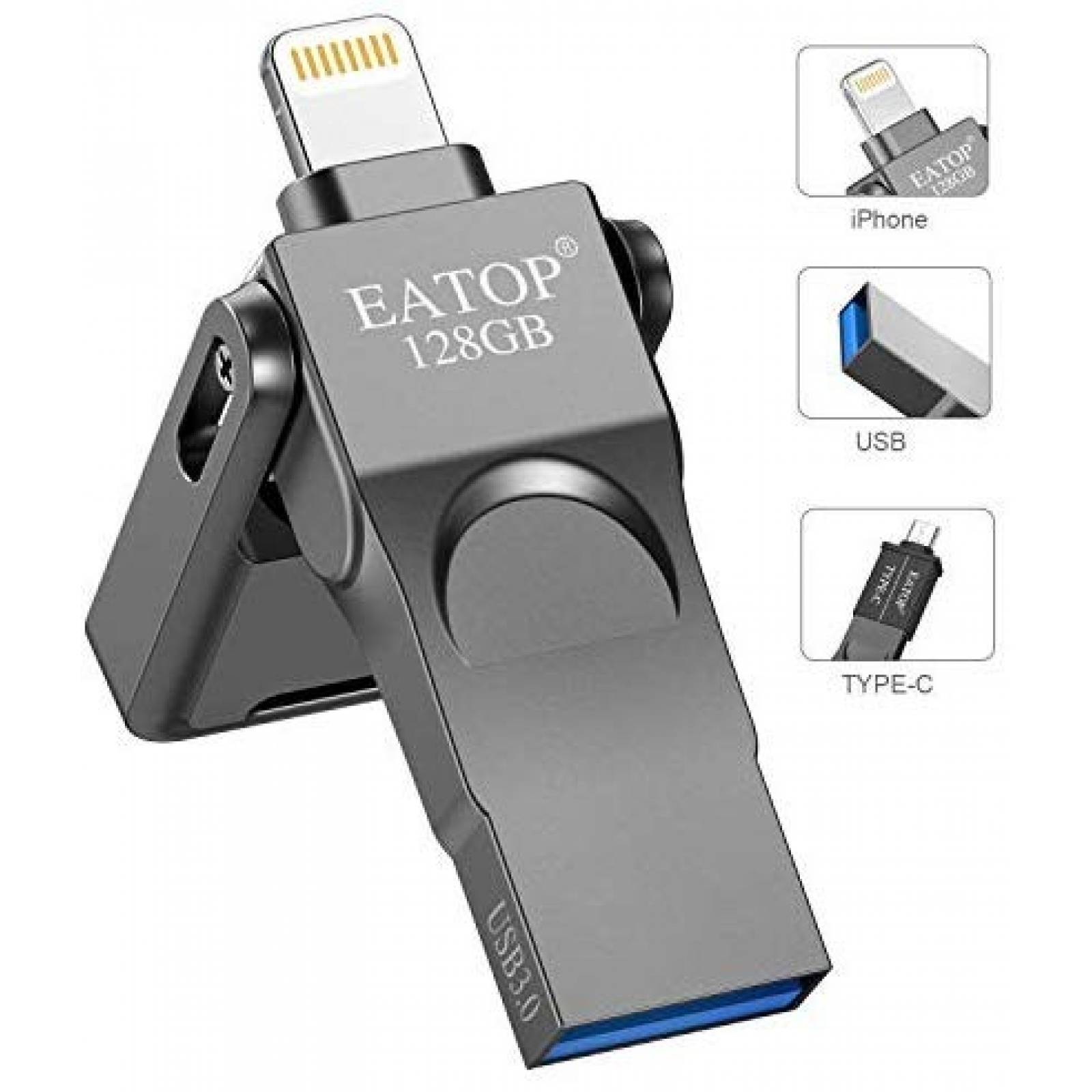 Memoria USB EATOP 128GB con Adaptador OTG Andorid iOS