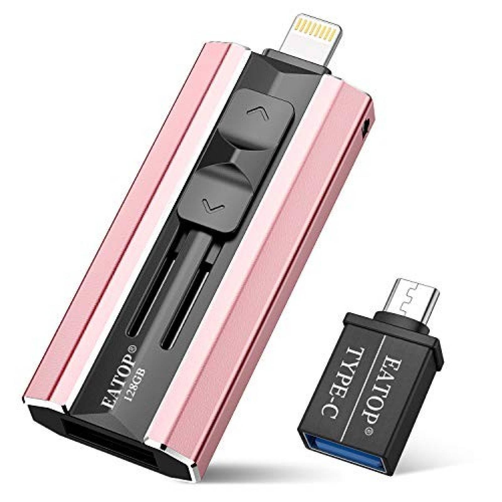 Memoria flash USB EATOP 3.0 de 128 GB para iPhone -Dorado