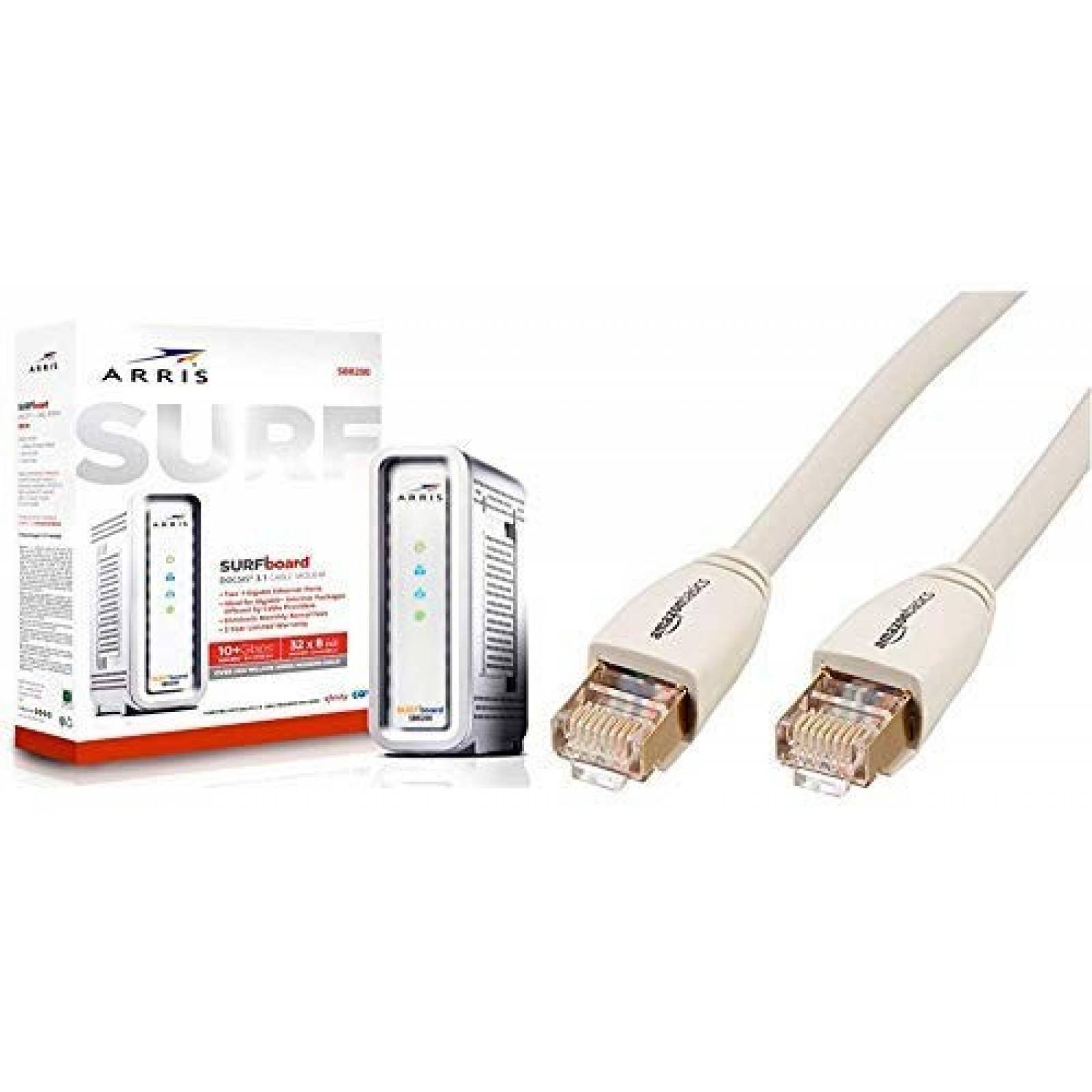 Modem por cable ARRIS Surfboard y cable Ethernet -Blanco