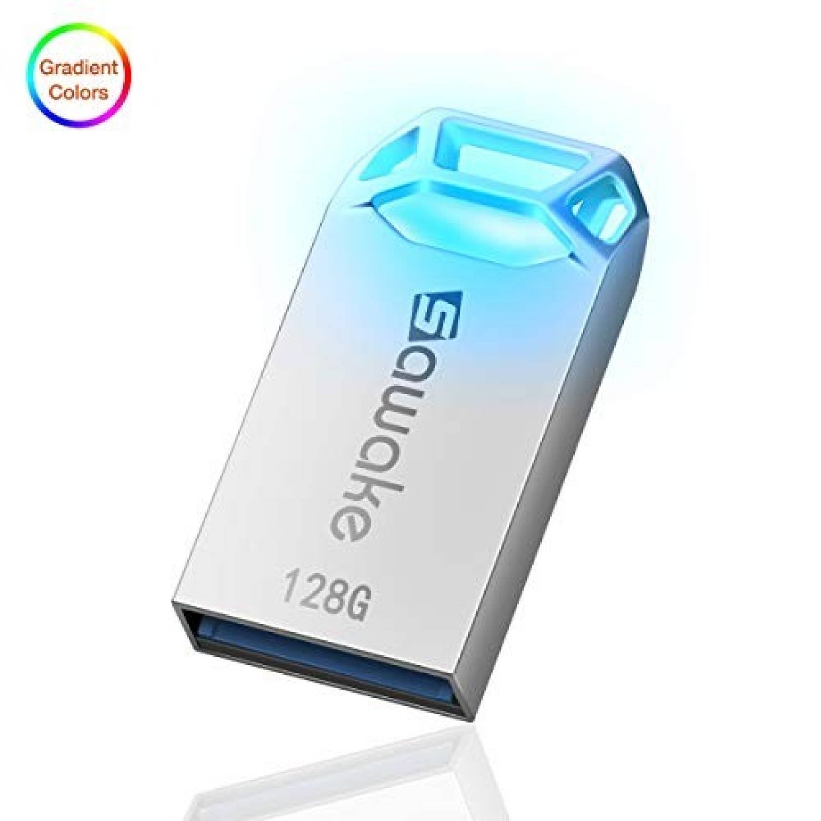 Memoria flash USB SAWAKE USB 3.0 con llavero 128GB -Plata