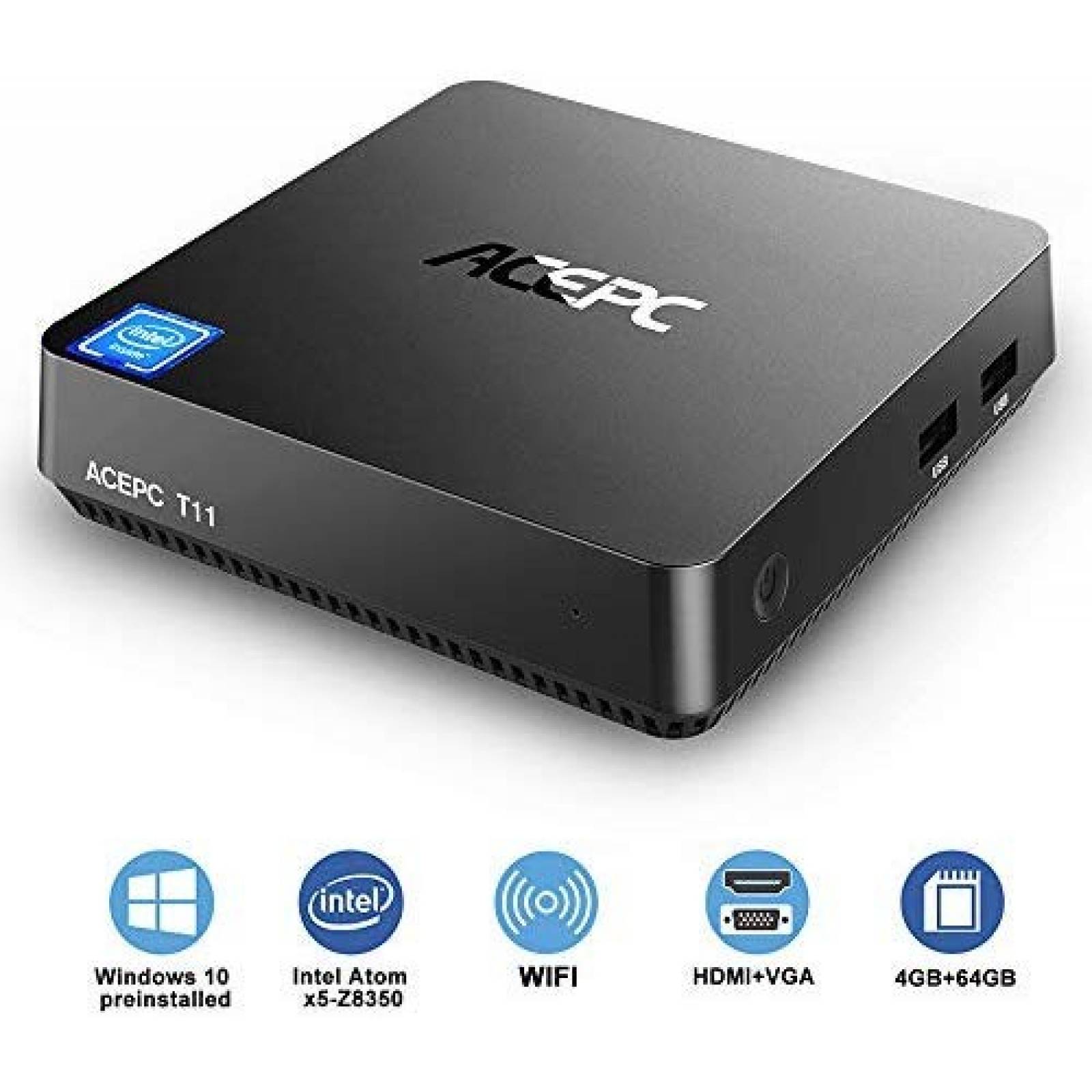 Mini PC ACEPC T8 Intel Z8350 4GB 64GB Windows 10 Pro