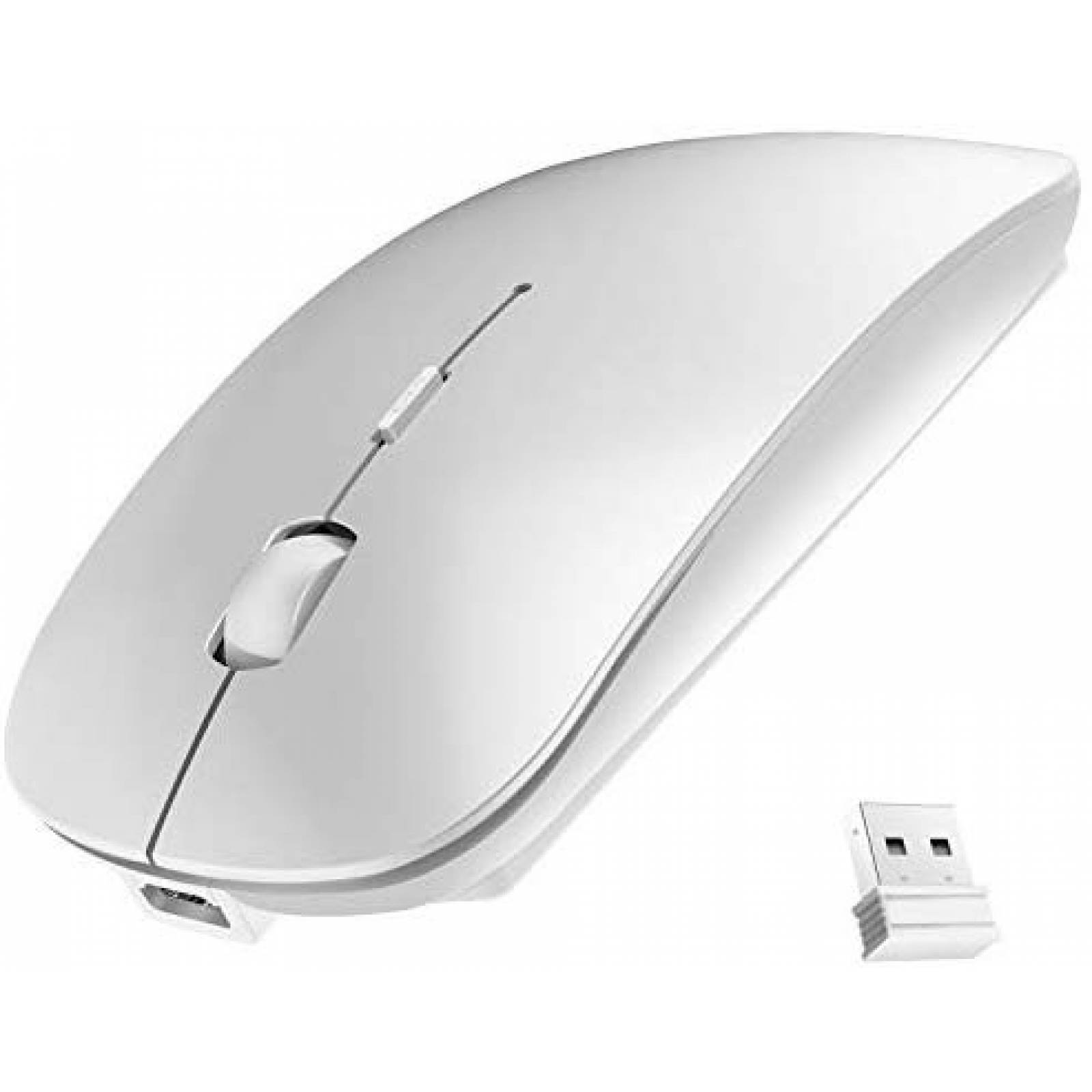 Mouse inalámbrico leibaolong 2.4GHz USB recargable -Plata