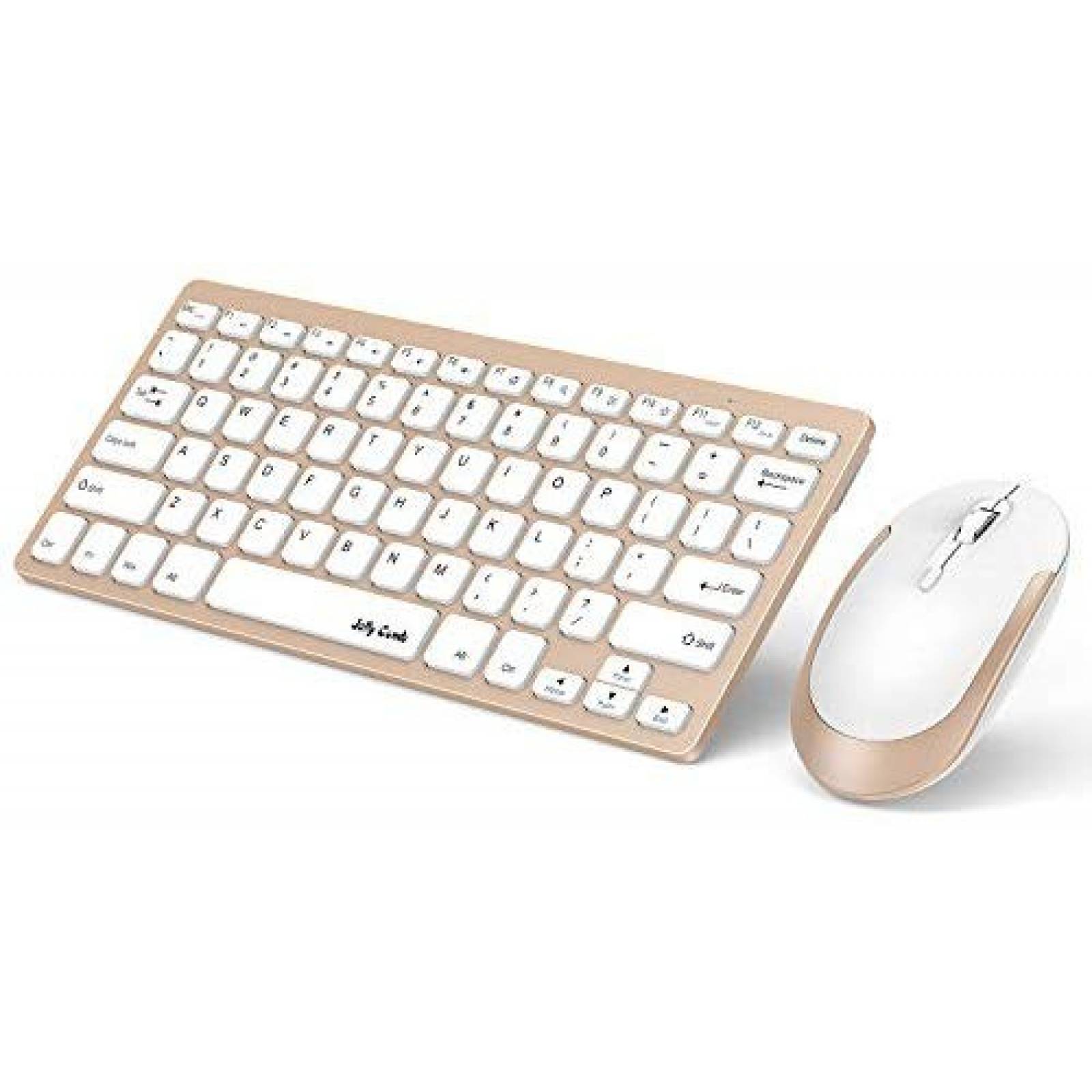 Combo Teclado y Mouse Jelly Comb inalámbricos 2.4G Dorado