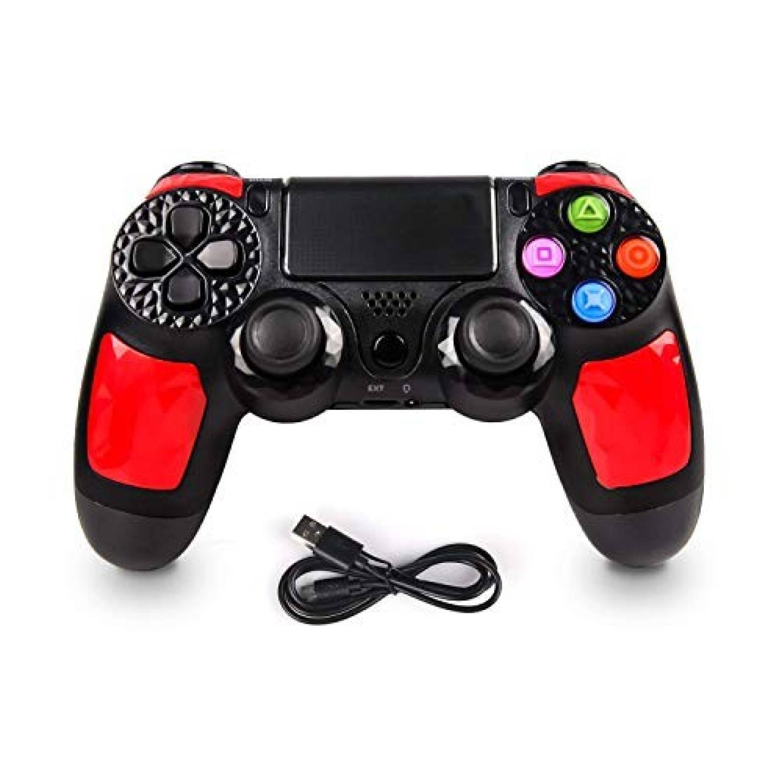 Control Gamer SADES PS4 Gamepad Inalámbrico -Negro/Rojo