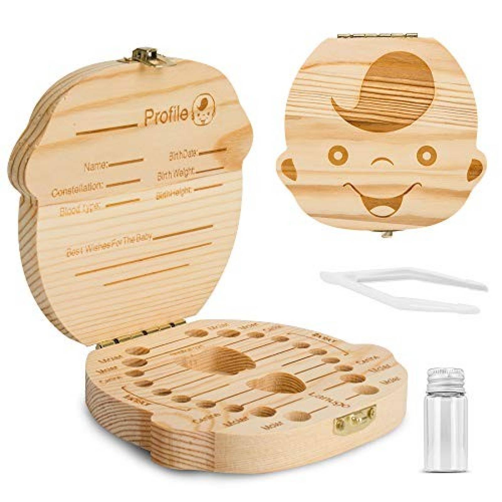 Caja de dientes PITAYA Recuerdo para niños -madera