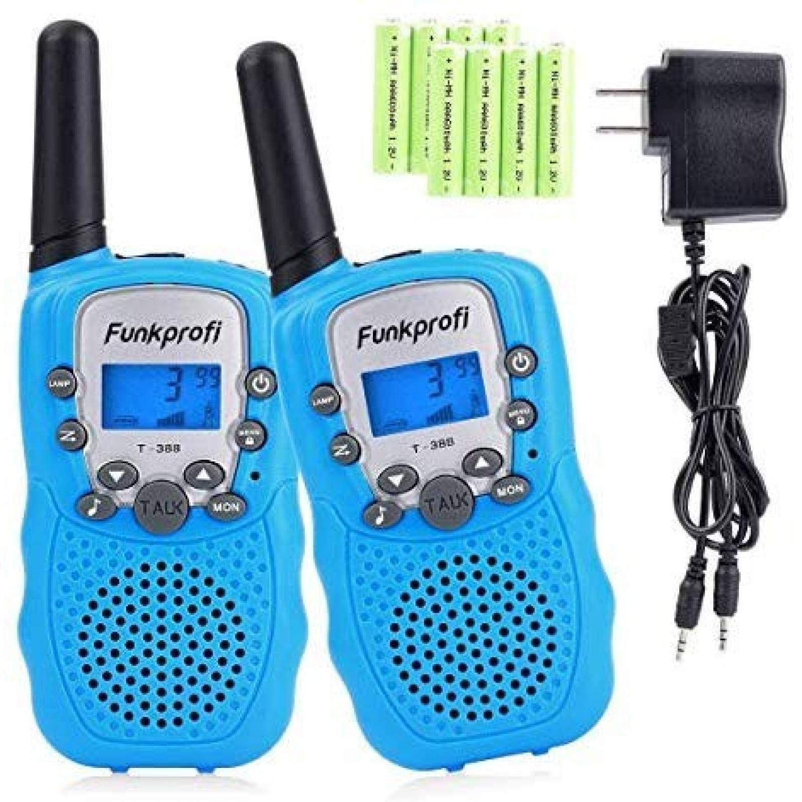 Walkie Talkie Funkprofi T388 para niños de 22 canales -azul