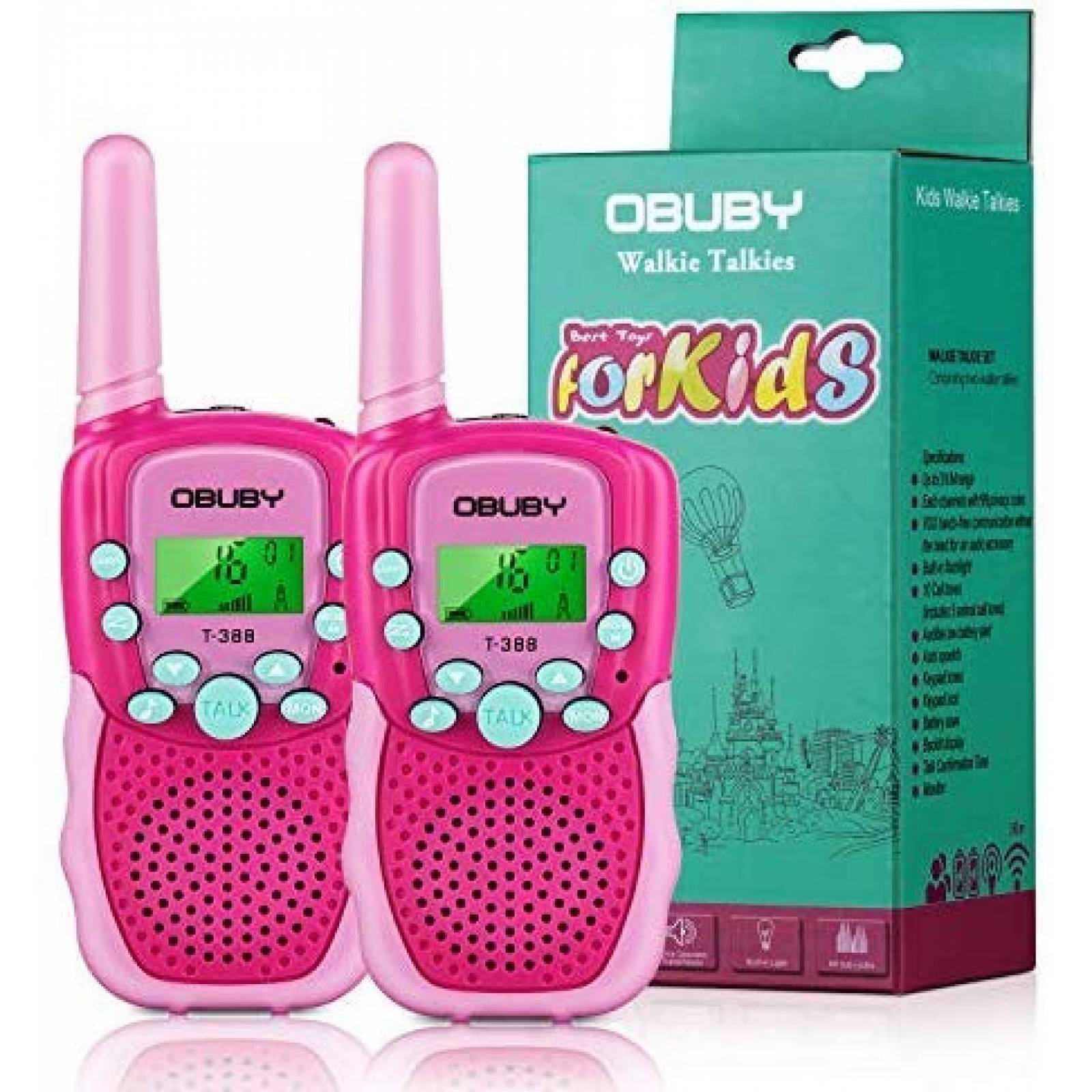 Par de Radios Obuby p/ Niños 3-12 Años 3 Millas -Rosa