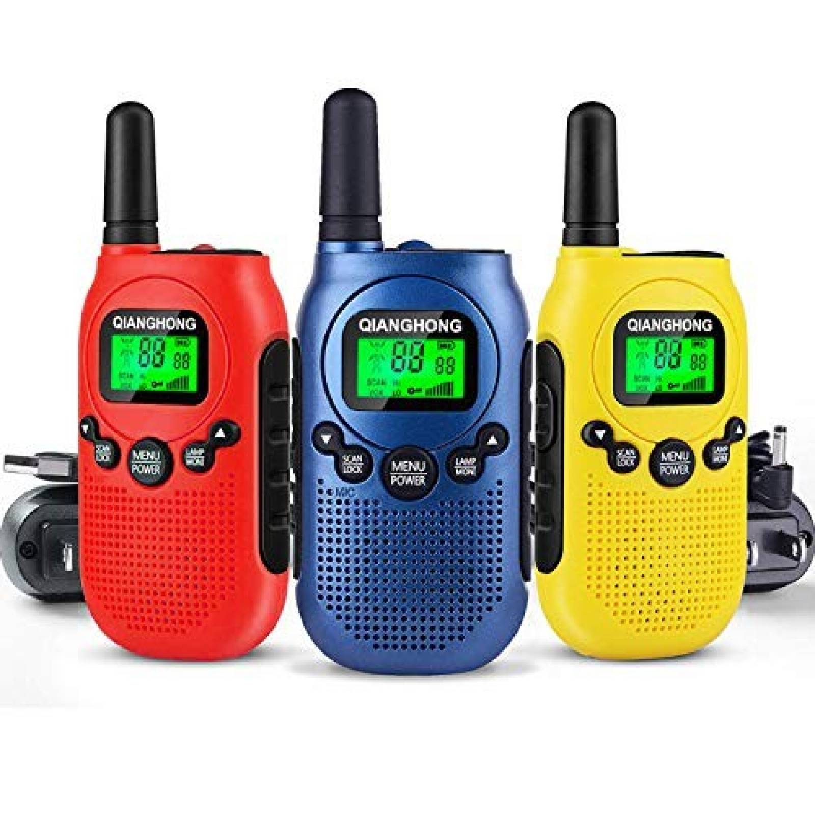 Radios Qianghong para Niños Recargables 3 Pack -Colores