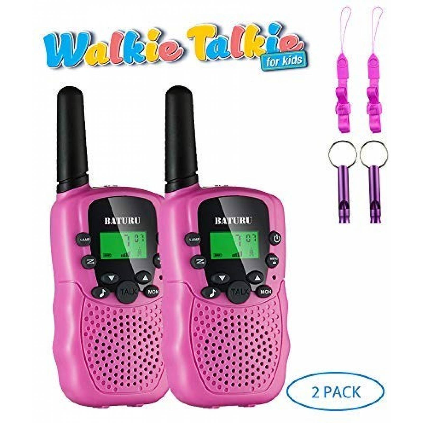 Walkie Talkies BATURU 2 pcs largo alcance para niños -Rosa