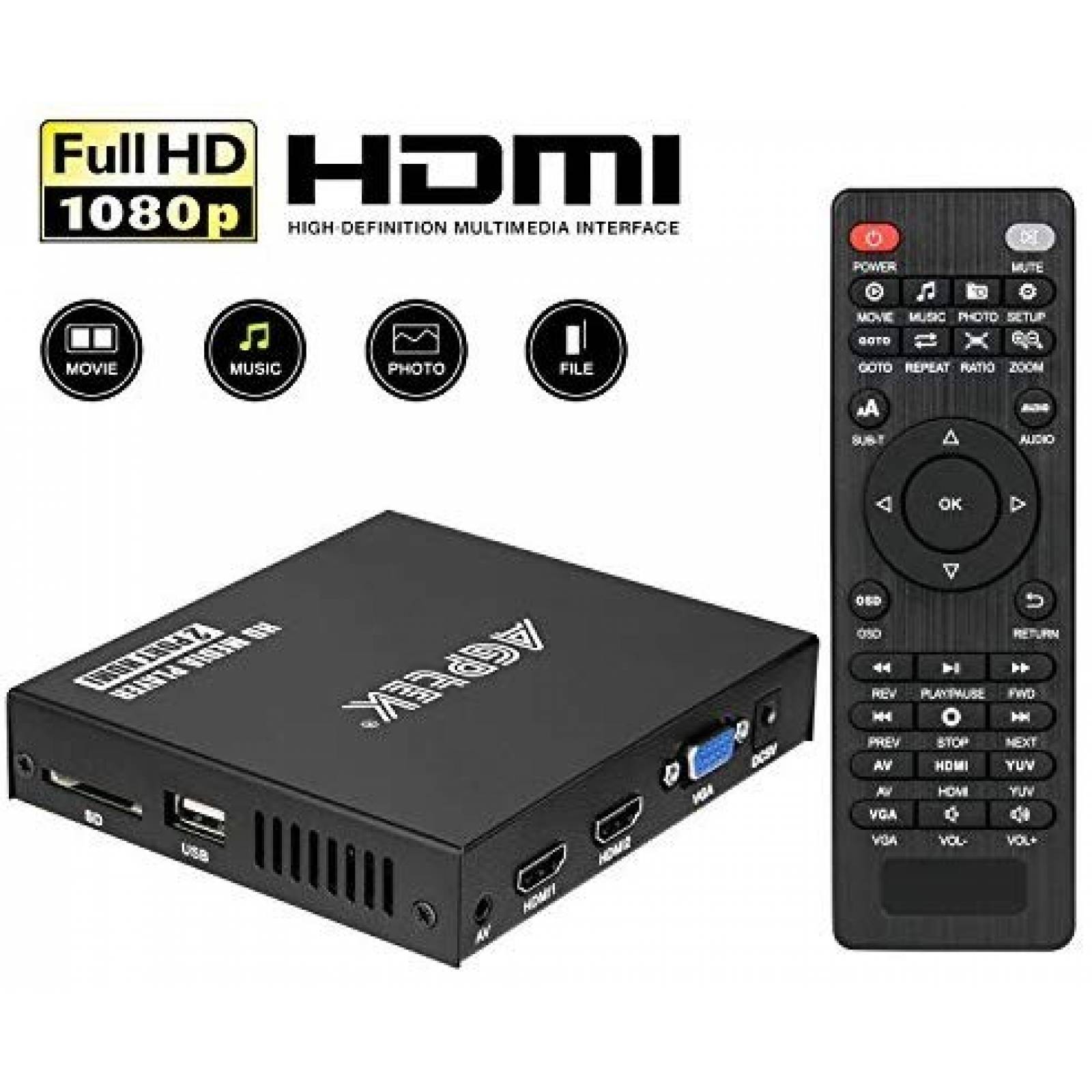 Reproductor multimedia streaming MYPIN TV Box + control HDMI