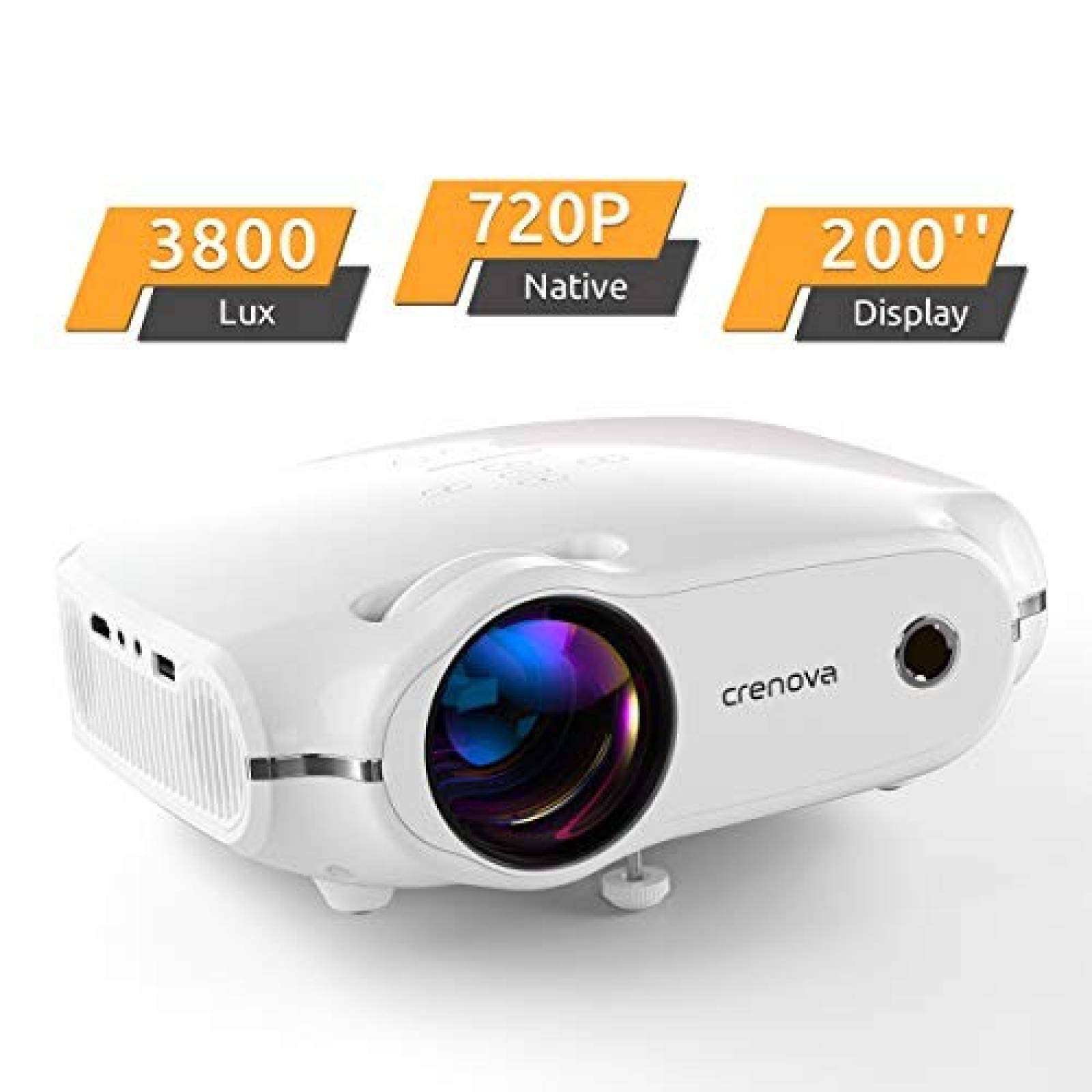 Proyector Crenova Mini 480p 720p 3800lux -Blanco