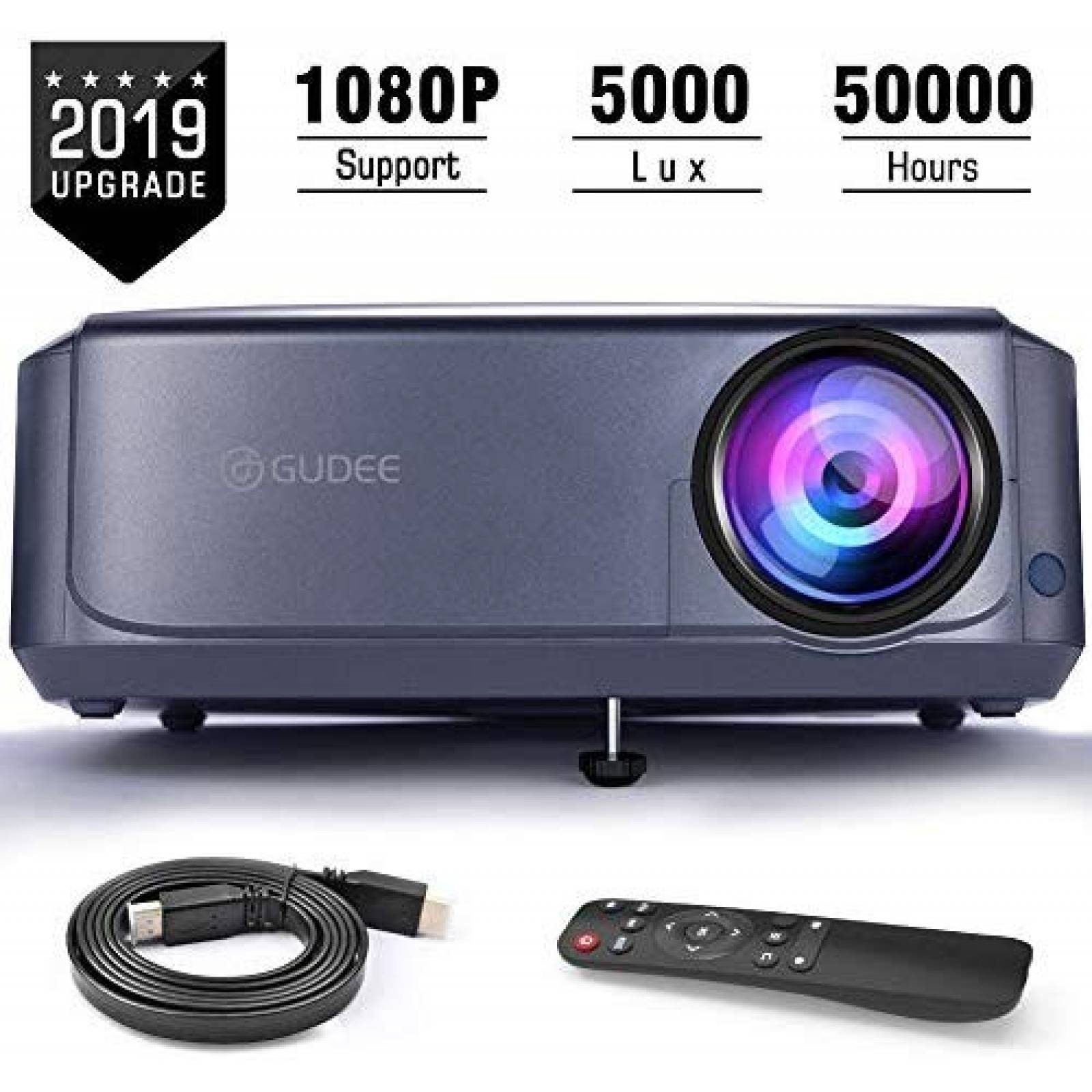 Videoproyector GUDEE Full HD1080P 5000Lux p/ PS4, HDMI, USB