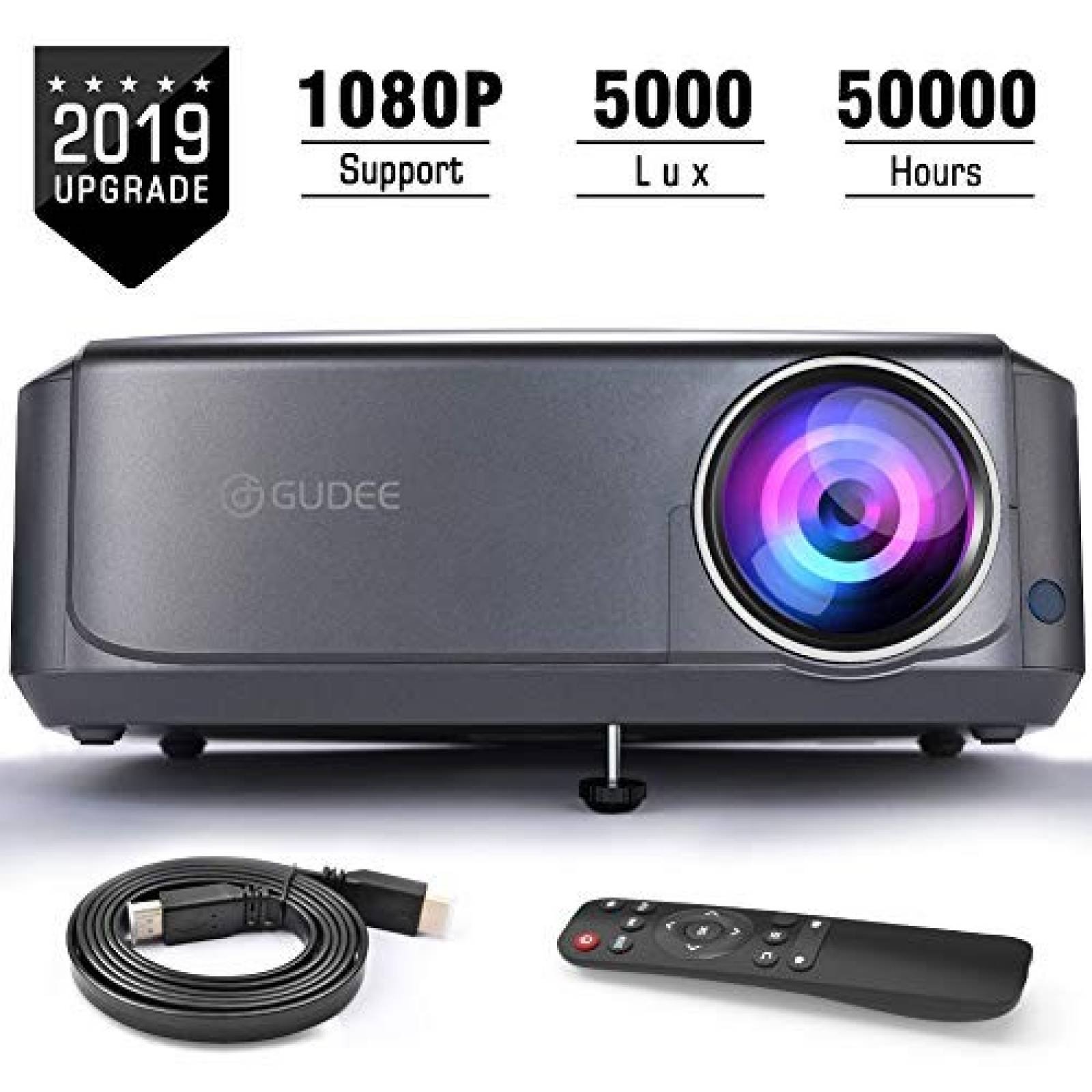 Videoproyector GUDEE Full HD1080P 5000Lux p/ PS4, HDMI USB