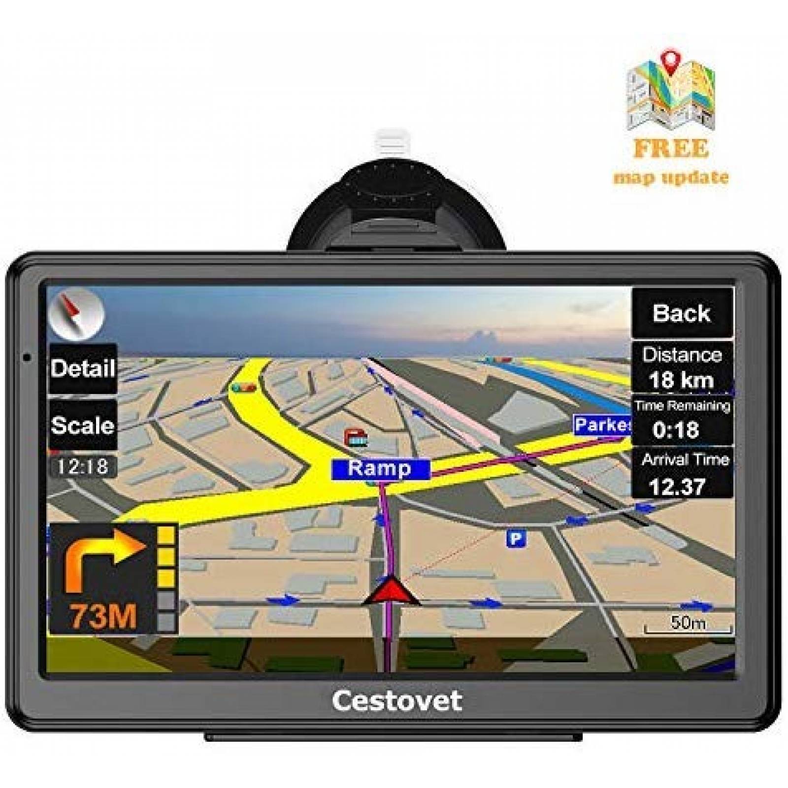 Navegador GPS Cestovet pantalla touch 7" -Negro