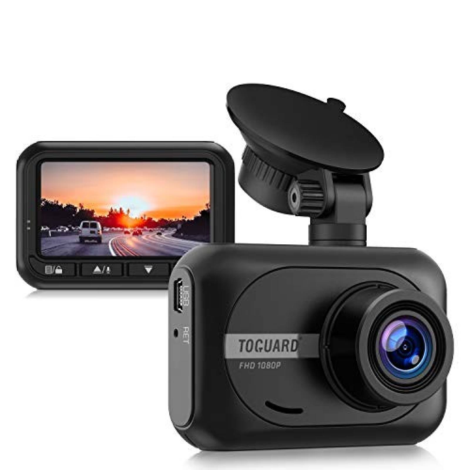Mini Dashcam TOGUARD 1080P Full HD 2.45" gran angular -Negro