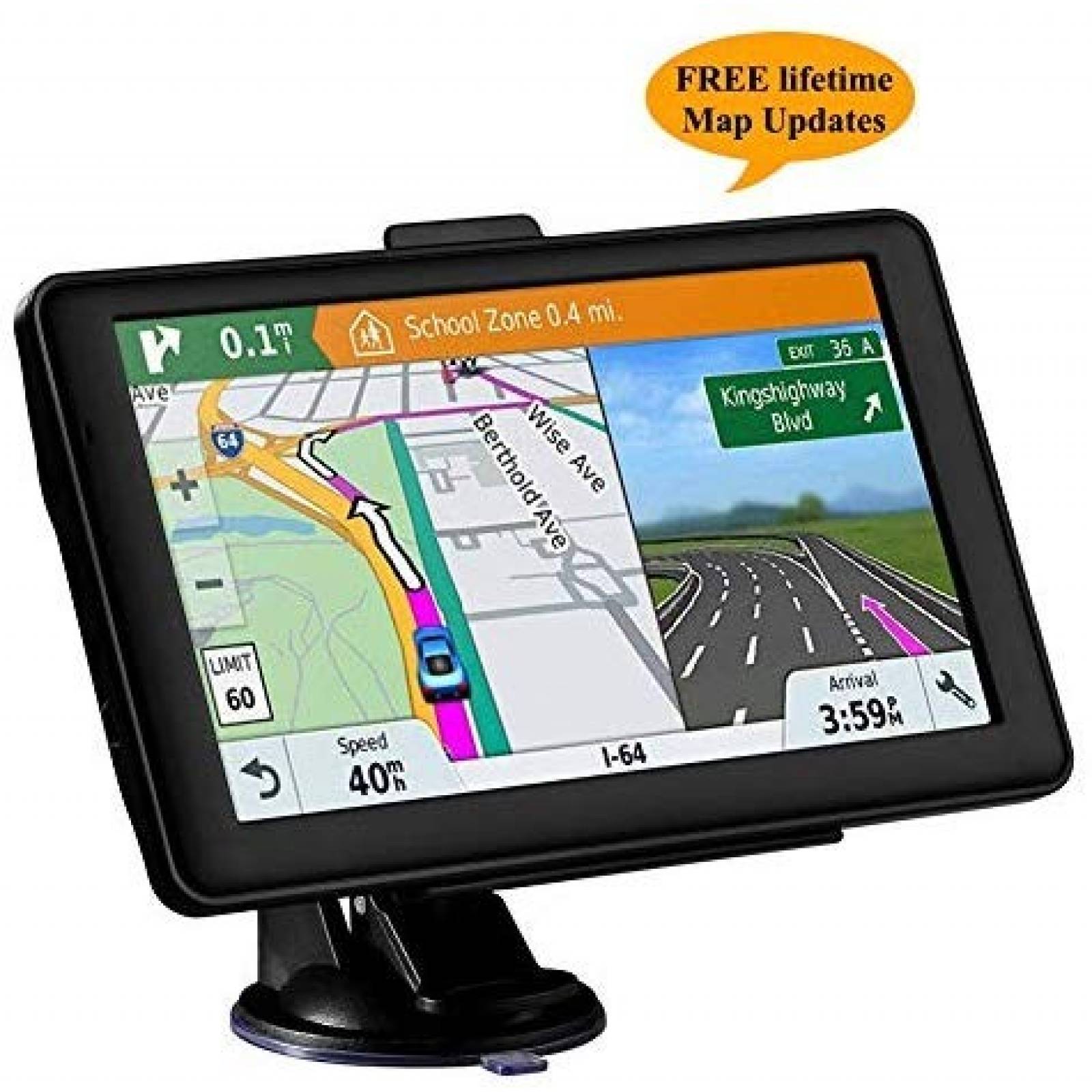 Navegador GPS para auto LONGRUF pantalla 7" 256MB-8GB
