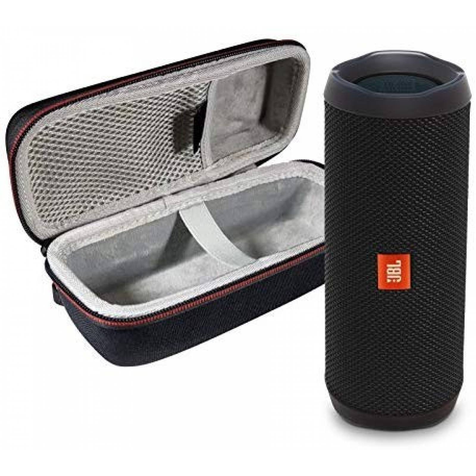 Bocina Bluetooth JBL Flip 4 más funda de viaje -negro